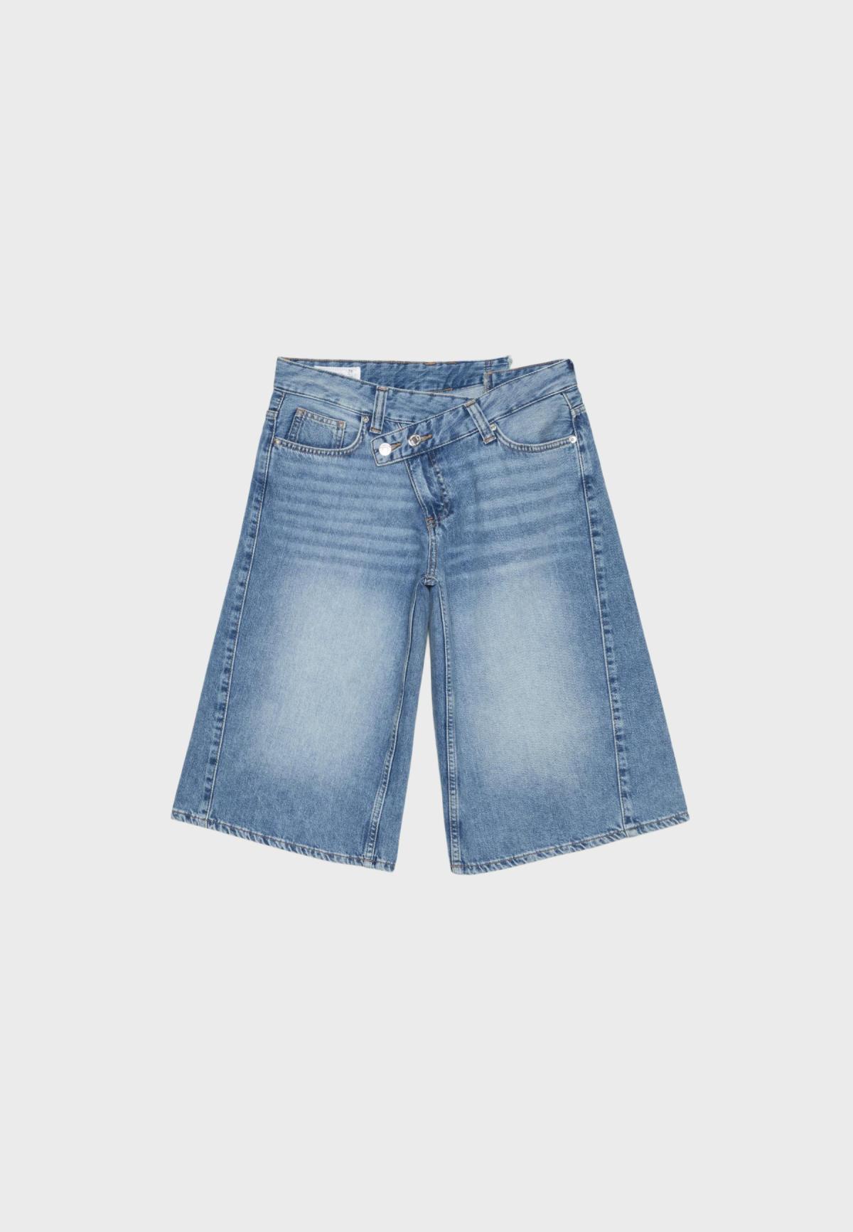 스트라디바리우스 크로스 와이드 데님 버뮤다 팬츠 1374/181/704 VERY DARK BLUE/FADED