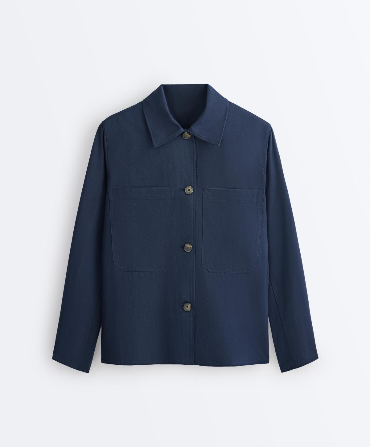 오이쇼 코튼 린넨 포켓 셔츠 자켓 5146/116/408 NAVY BLUE