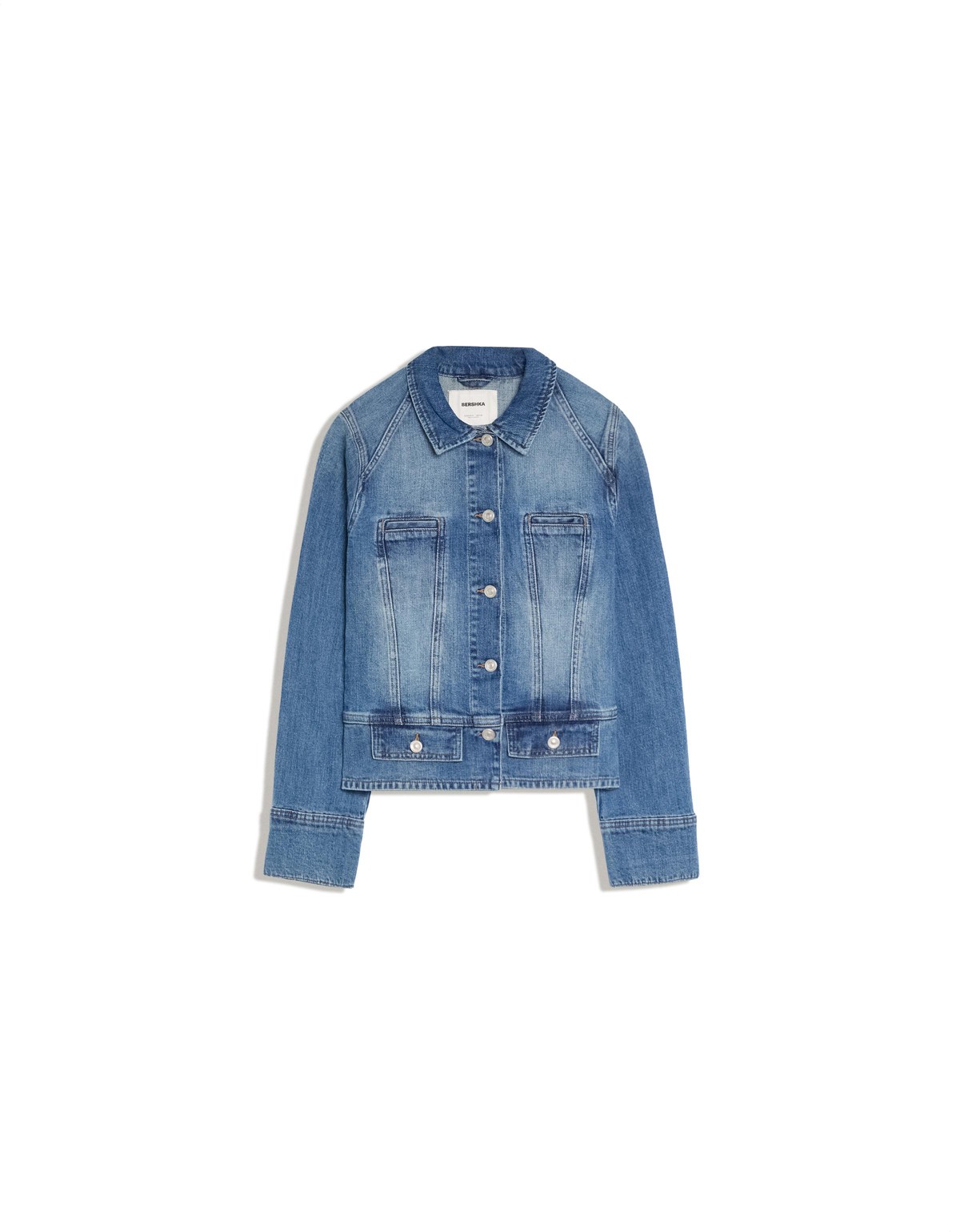 버쉬카 크롭 버튼 포켓 데님 자켓 3252/180 LIGHT BLUE