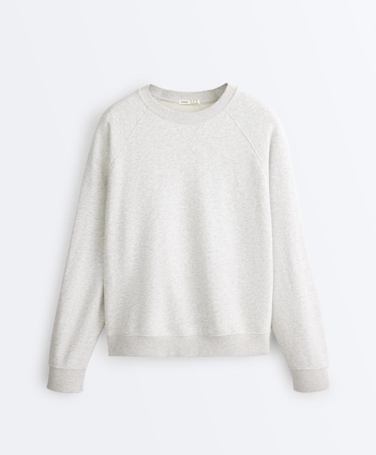 오이쇼 플러시 라운드넥 스웨트셔츠 5501/346/803 PALE GREY MELANGE