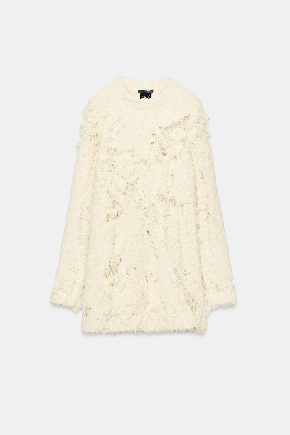자라 라운드넥 긴팔 니트 미니 원피스 9874/024/052 LIGHT BEIGE