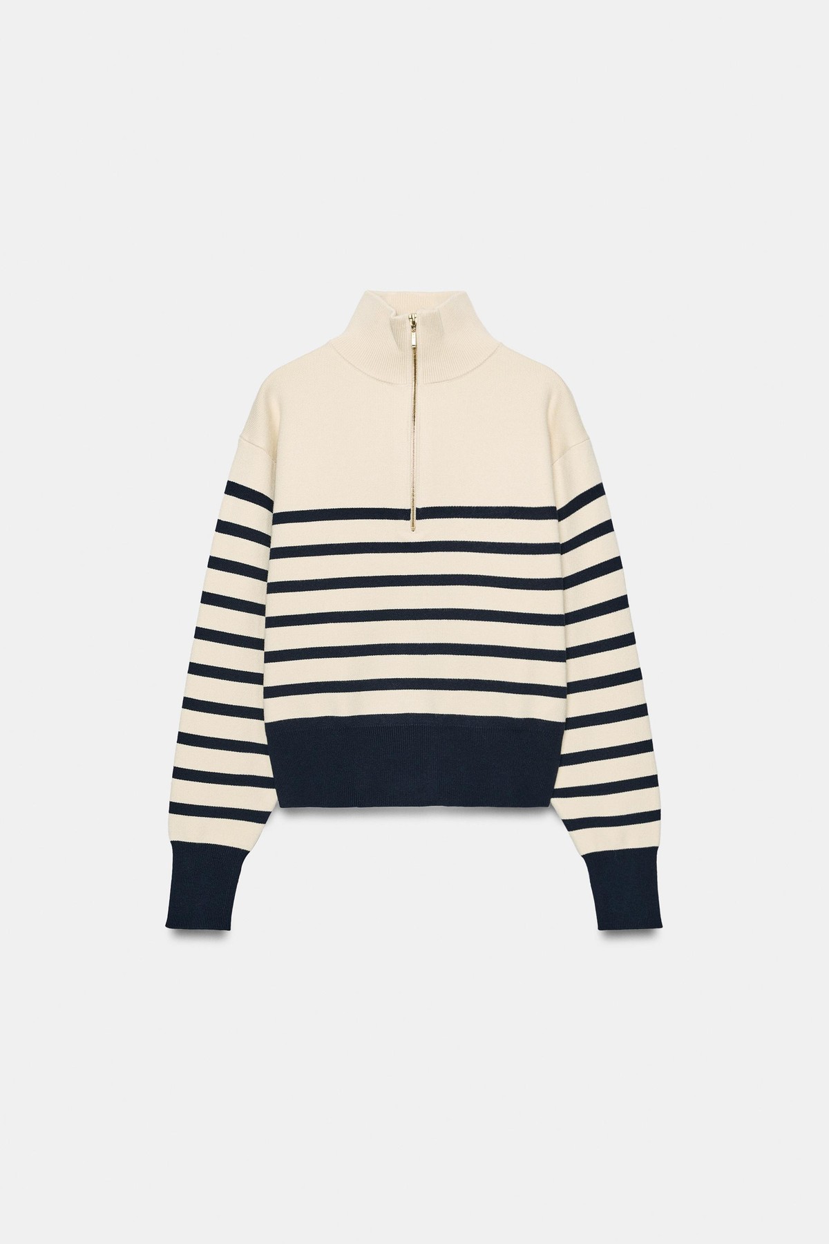 자라 스트라이프 하프집업 니트 스웨터 5536/027/104 STRIPED