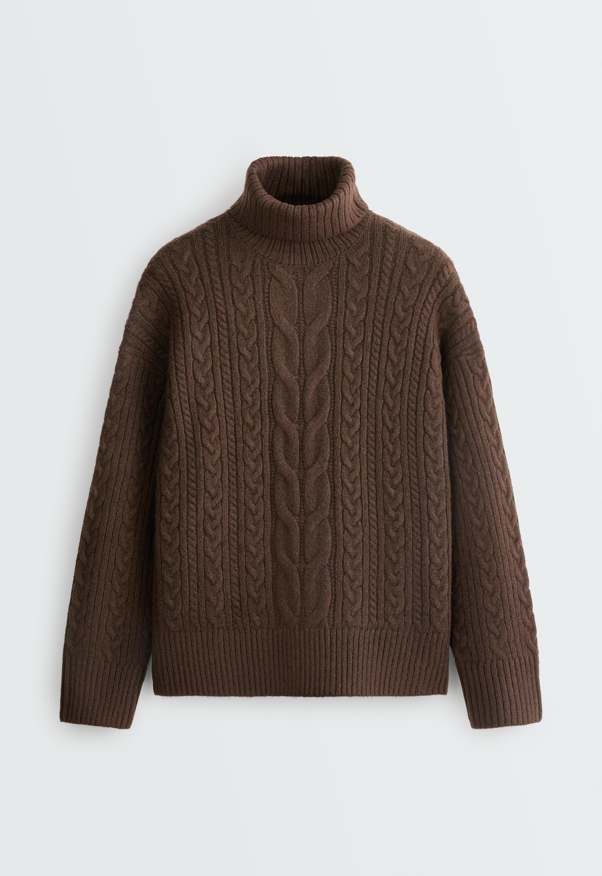 오이쇼 하이넥 케이블 니트 긴팔 스웨터 6208/773/709 DARK REDDISH-BROWN