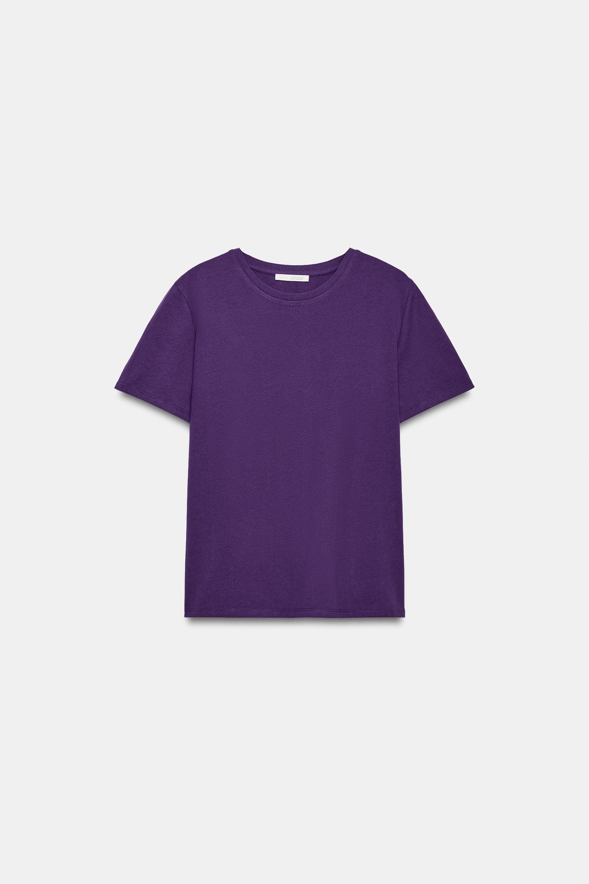 자라 레귤러핏 러스틱 코튼 반팔 티셔츠 4424/306/611 PURPLE