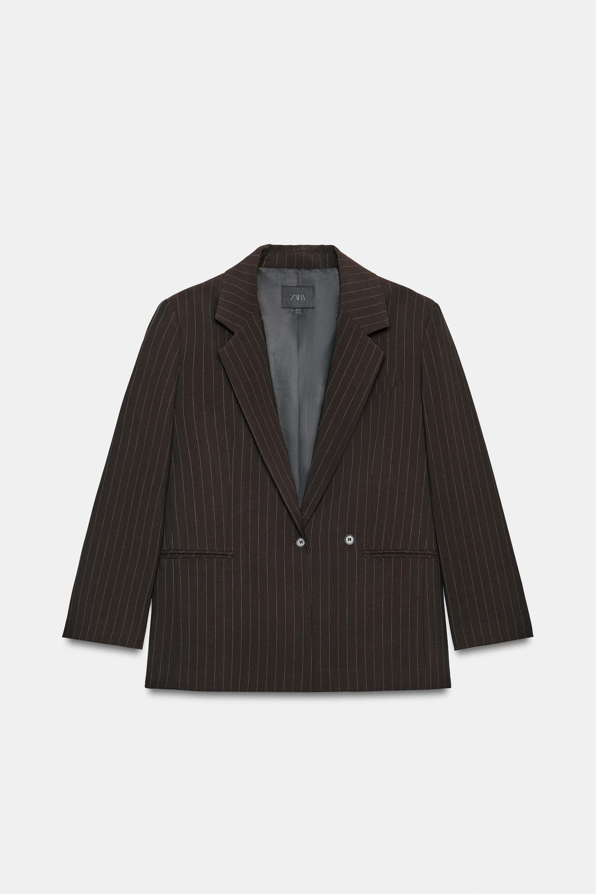 자라 오버사이즈 핀스트라이프 블레이저 2010/704/700 BROWN