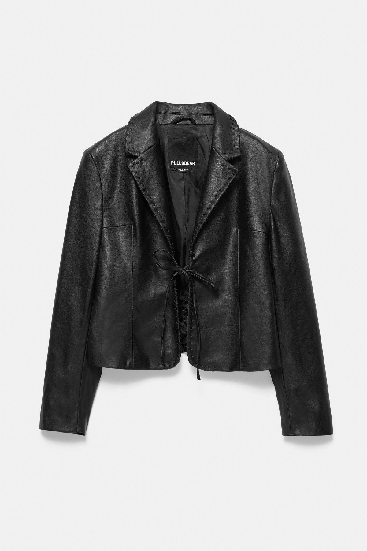 풀앤베어 레더 이펙트 블레이저 자켓 7790/422 BLACK