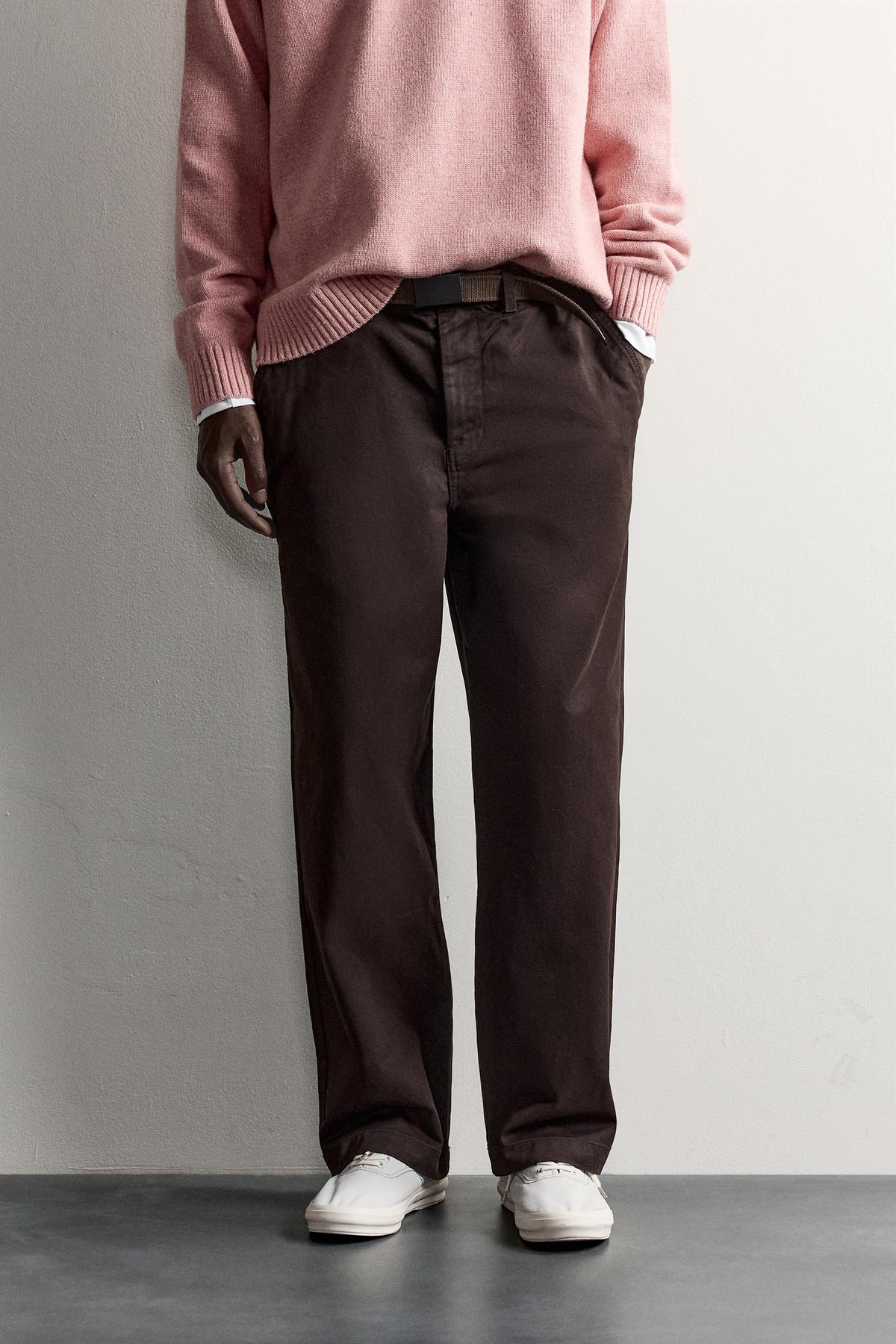 자라 스트레이트핏 코튼 치노 팬츠 1063/154/700 BROWN