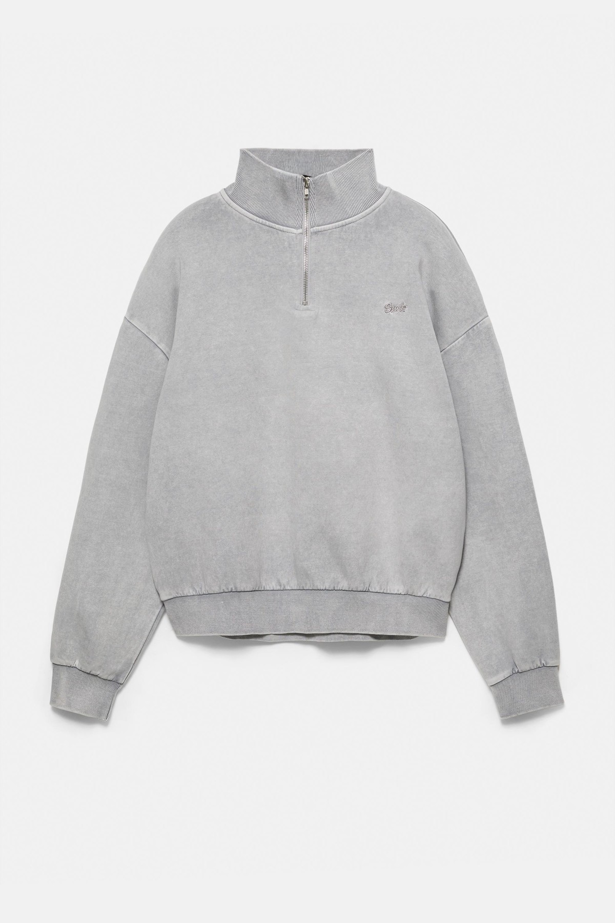 풀앤베어 오버사이즈 지퍼넥 긴팔 맨투맨 7551/515 ANTHRACITE GREY