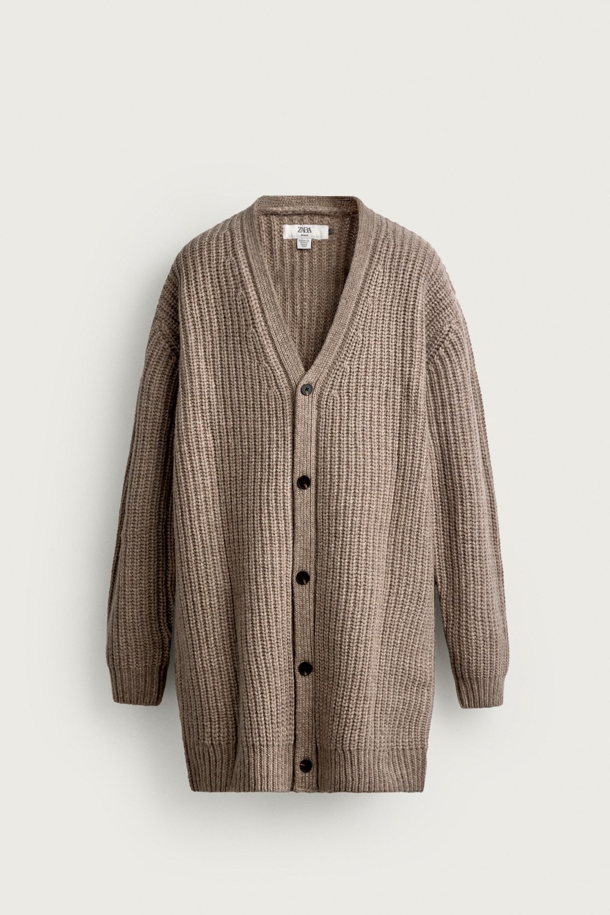 자라 엘보 패치 브이넥 울 가디건 2893/339/710 BEIGE