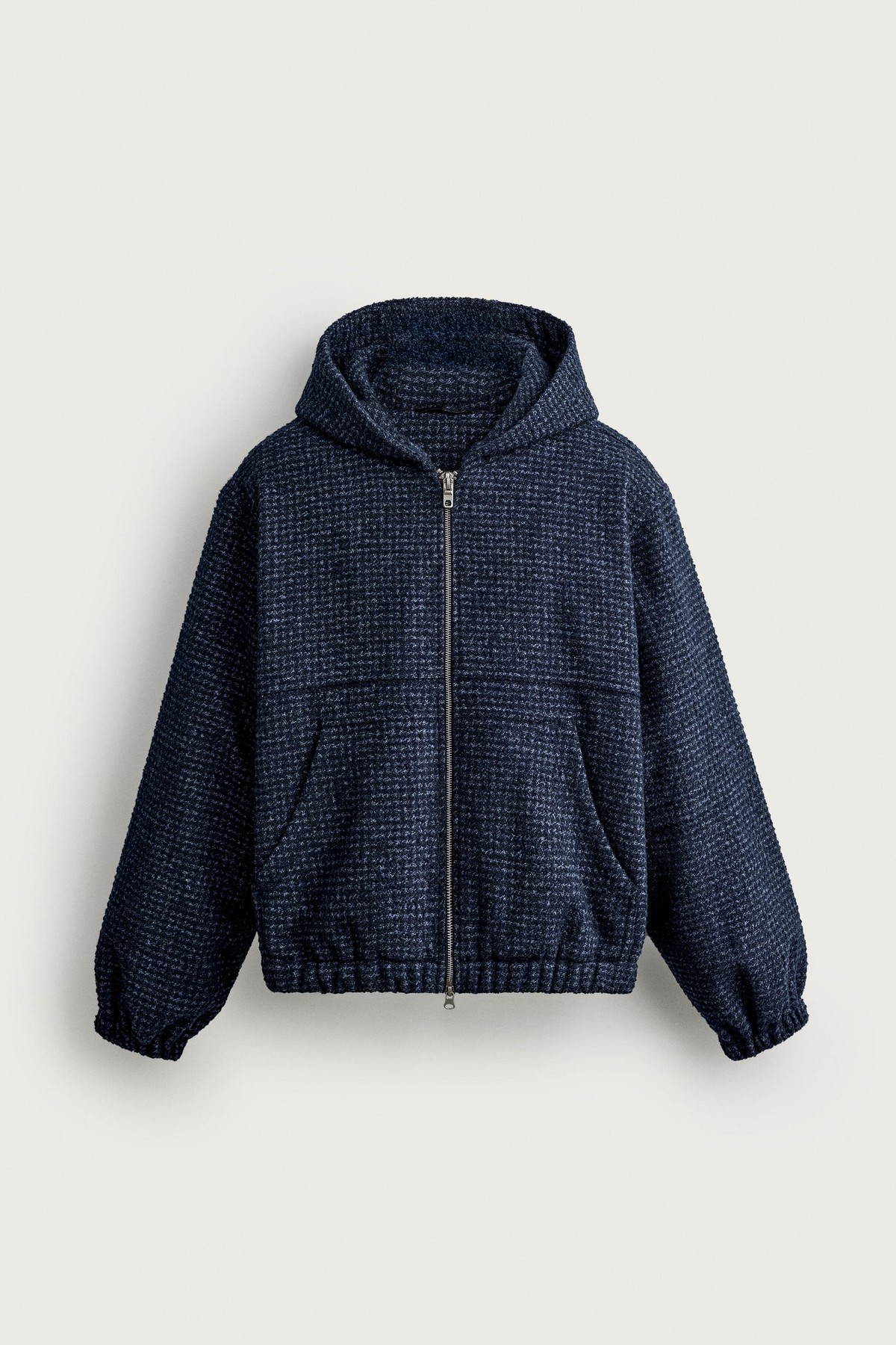 자라 체크 패딩 후드 집업 자켓 8574/450/401 NAVY BLUE