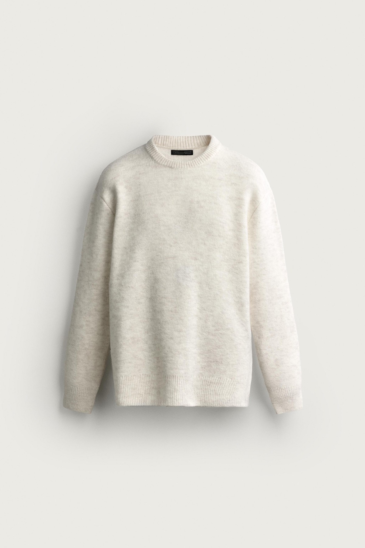 자라 텍스처 울 니트 라운드넥 스웨터 3166/340/251 OYSTER-WHITE