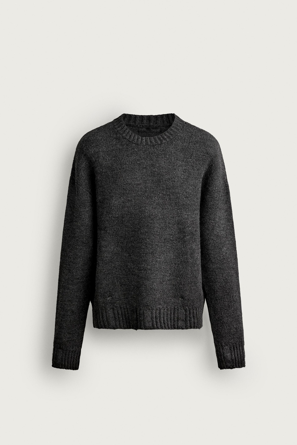 자라 릴렉스핏 라운드넥 니트 스웨터 3003/318/807 ANTHRACITE GREY