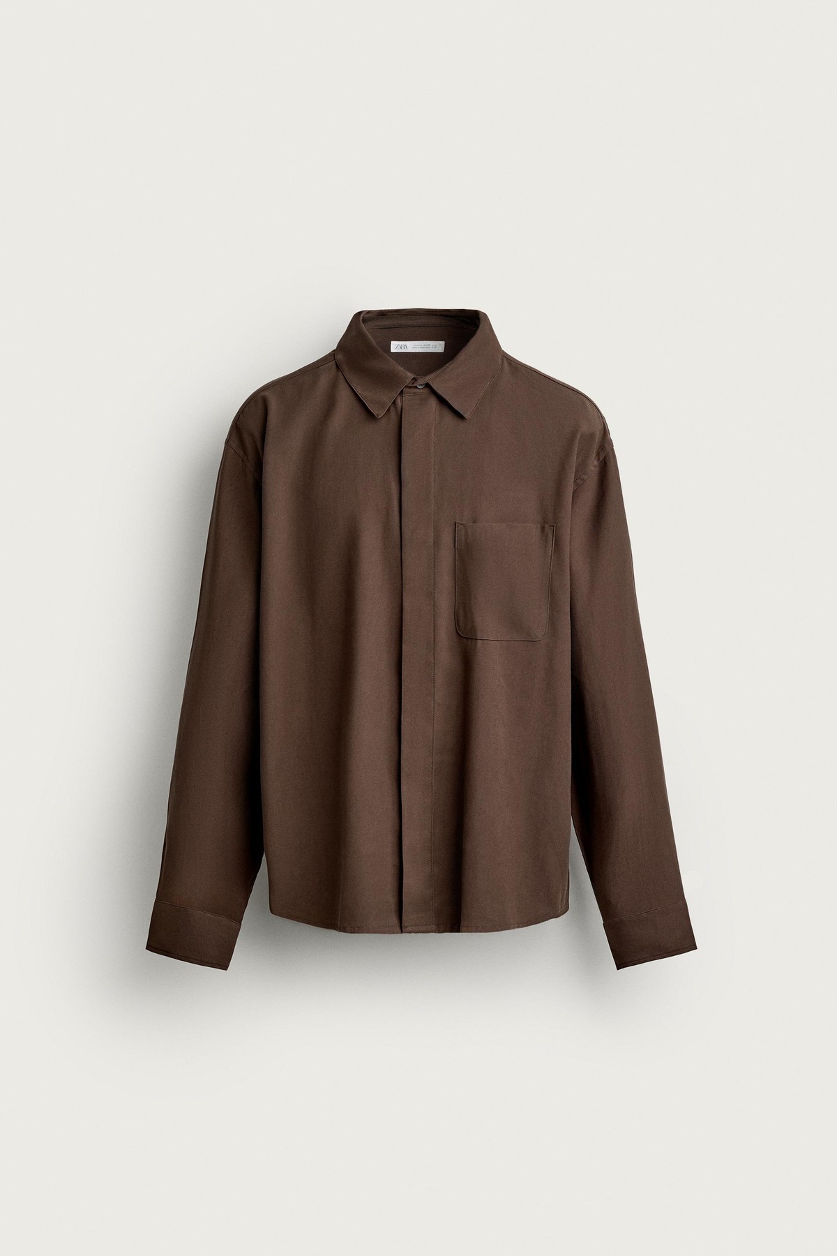 자라 릴렉스핏 플루이드 긴팔 셔츠 1195/391/700 BROWN