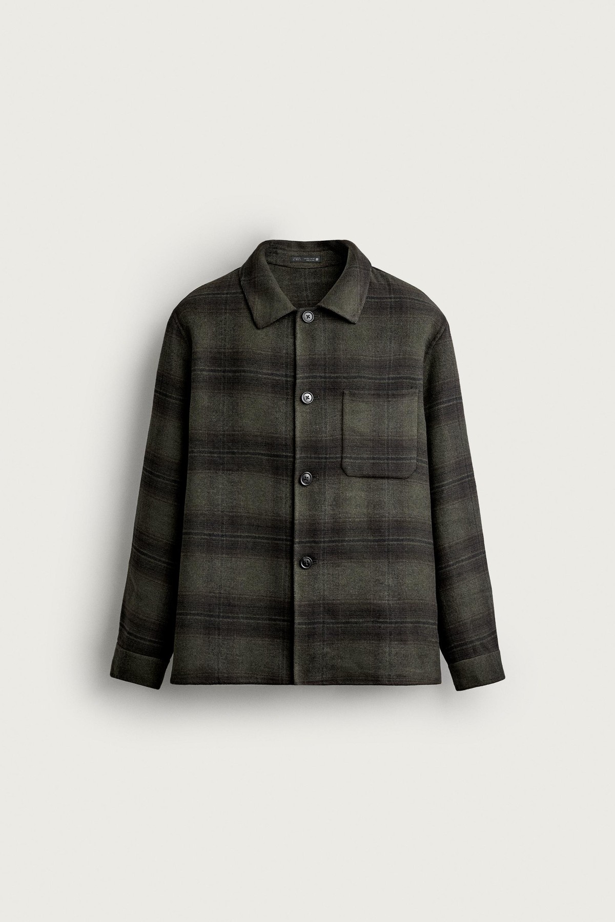 자라 레귤러핏 체크 오버셔츠 5854/111/505 KHAKI