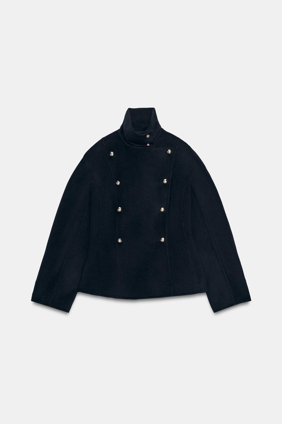 자라 울 블렌드 하이넥 페플럼 자켓 7522/261/422 DARK NAVY