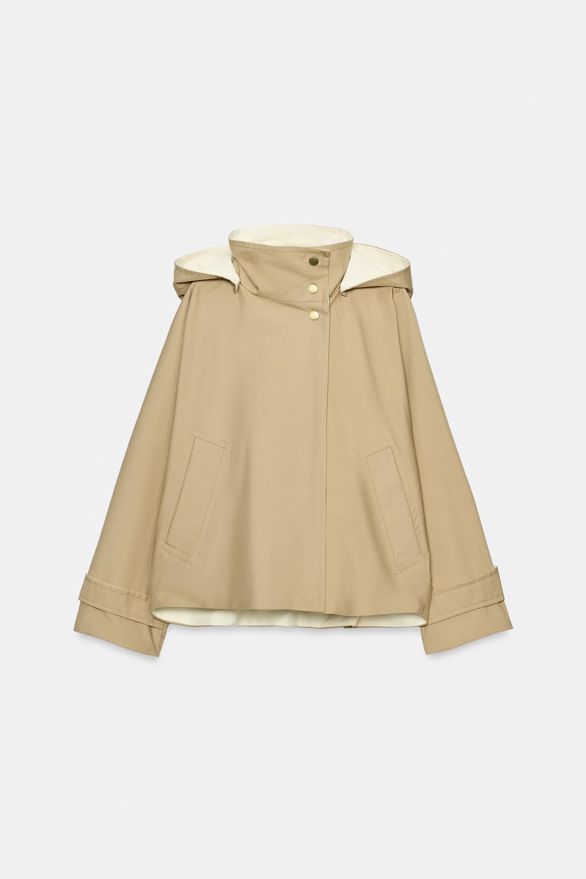 자라 발수 크롭 후드 자켓 0155/245/743 LIGHT CAMEL
