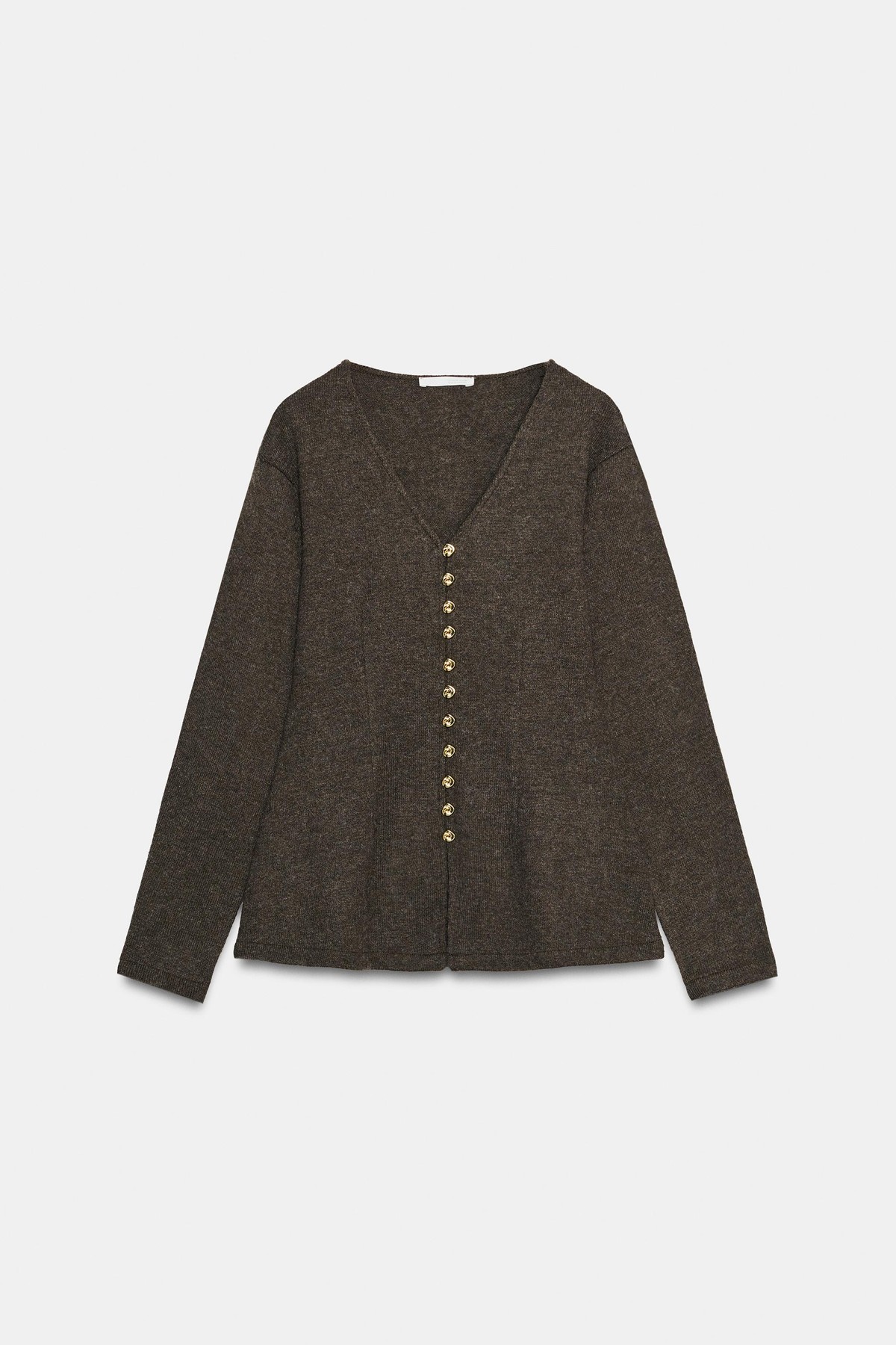 자라 페플럼 브이넥 버튼 자켓 1058/630/719 BROWN VIGORE