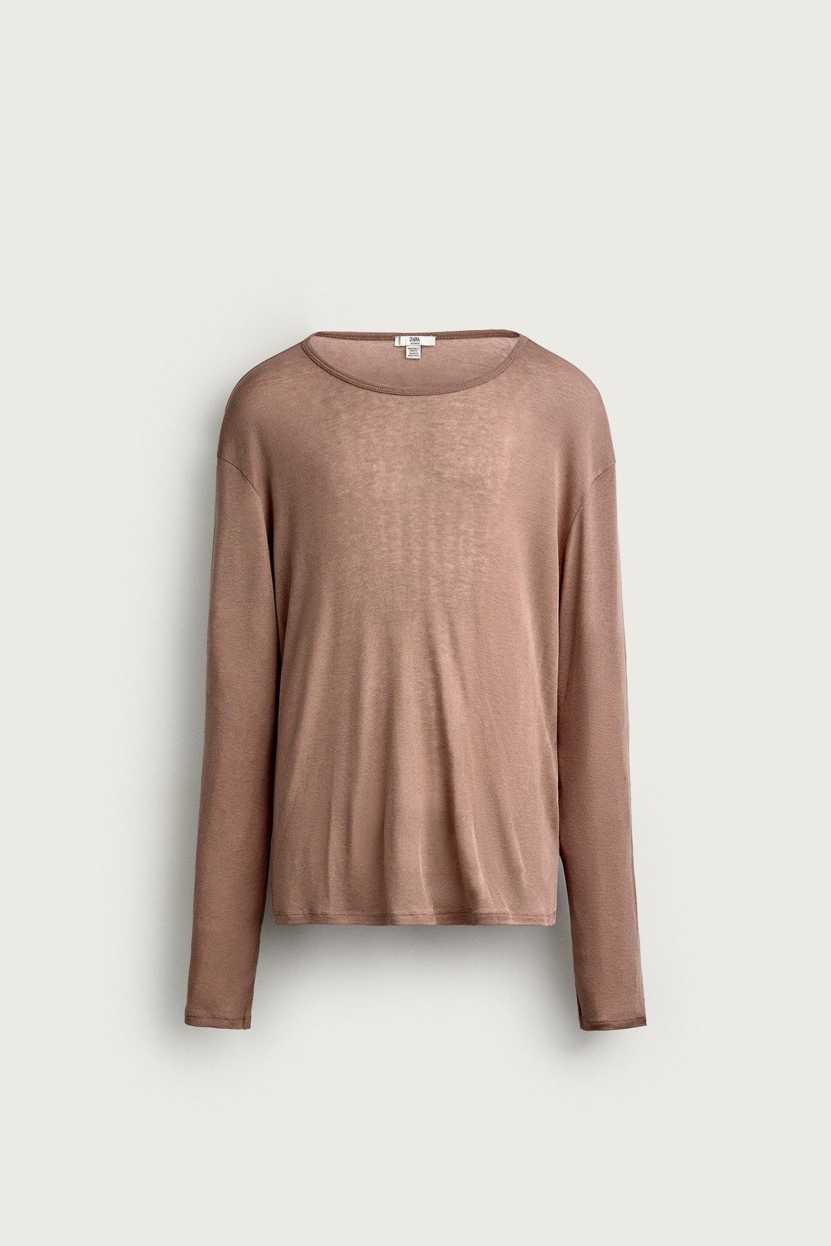자라 릴렉스핏 라이오셀 울 긴팔 티셔츠 0722/392/966 PALE PINK