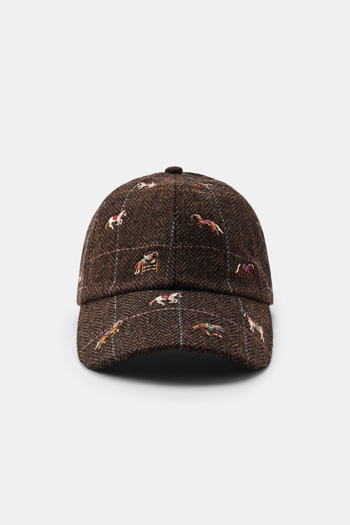 자라 울 블렌드 자수 헤링본 볼캡 0653/280/707 CAMEL