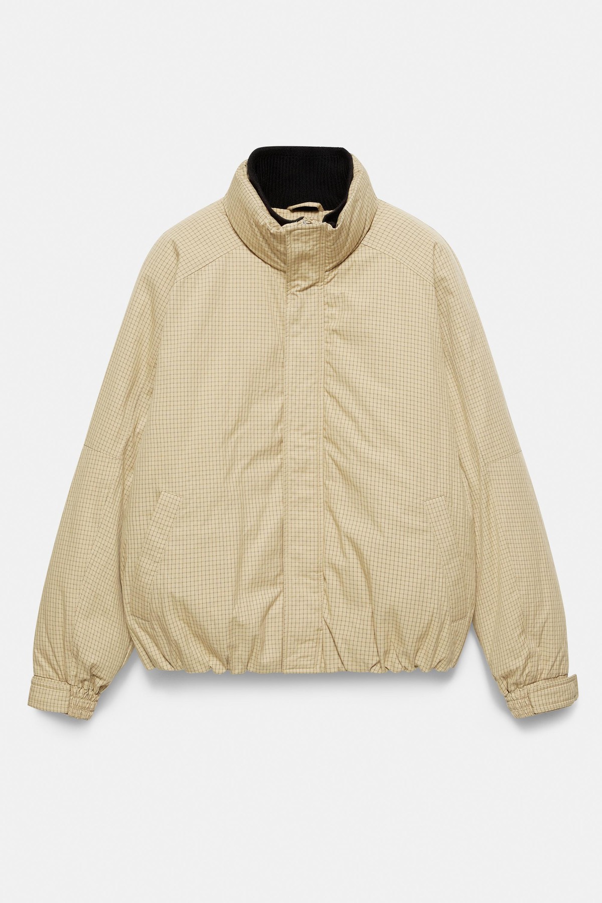 풀앤베어 체크 하이넥 패딩 자켓 7721/549 BEIGE