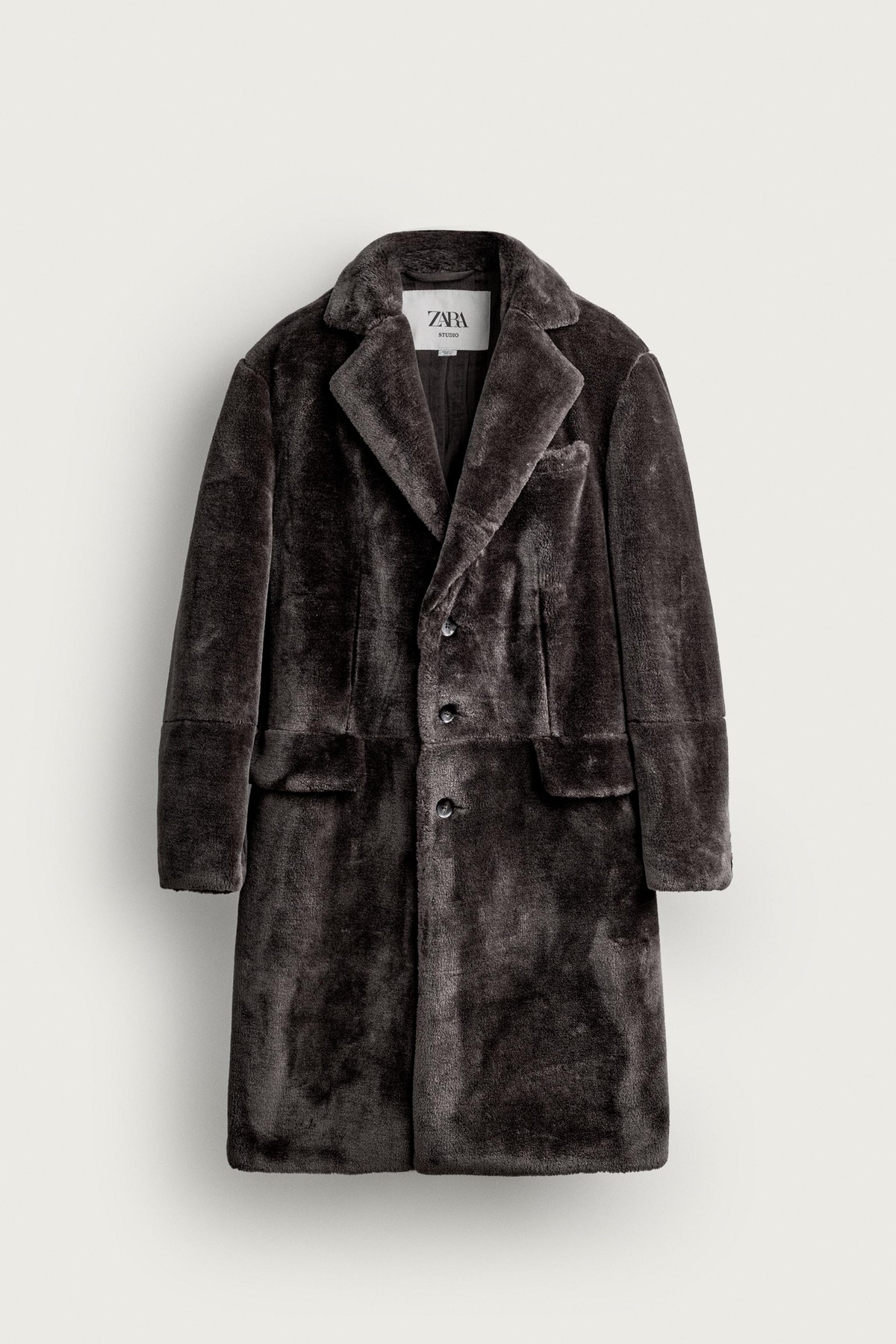 자라 릴렉스핏 페이크 퍼 롱 코트 0248/145/801 ANTHRACITE GREY