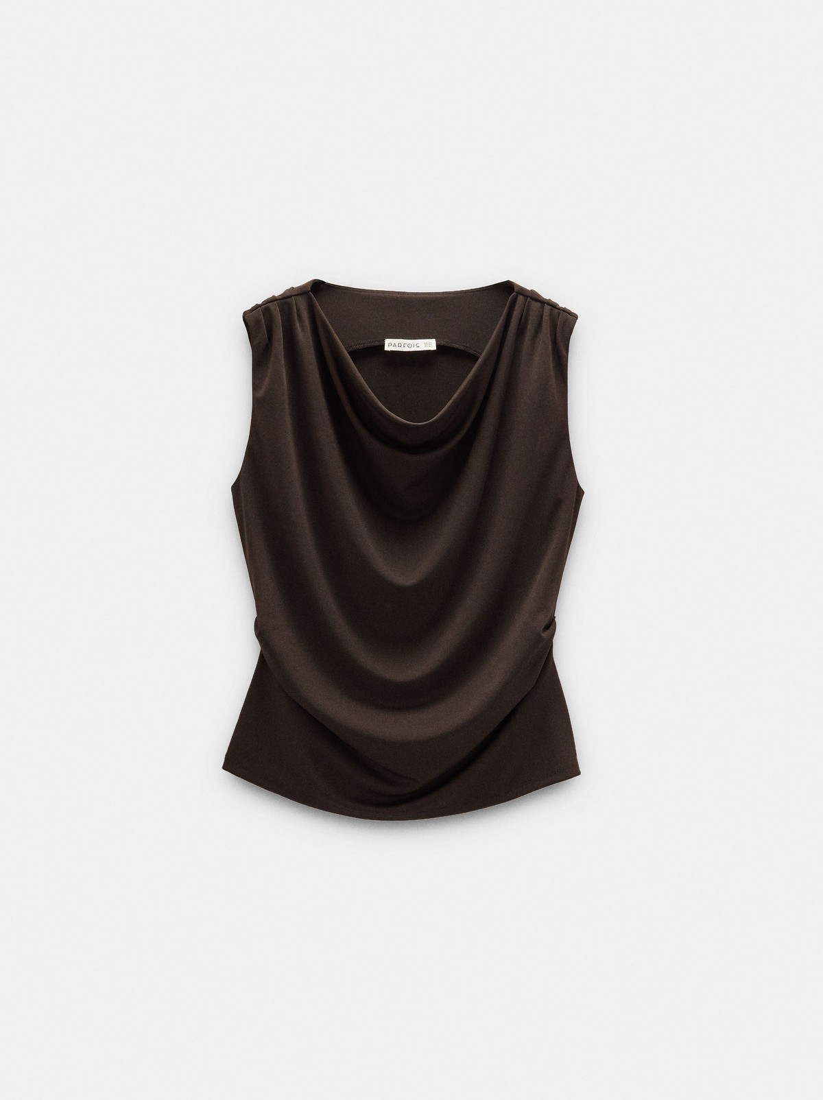 팔포이즈 드레이프 카울넥 민소매 탑 253919 BROWN