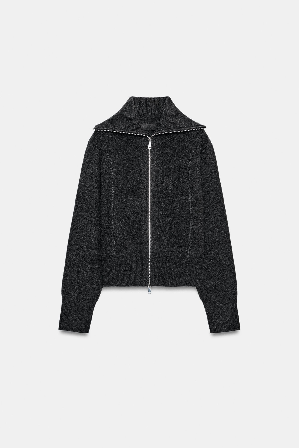 자라 울 하이넥 집업 봄버 자켓 2893/113/807 ANTHRACITE GREY