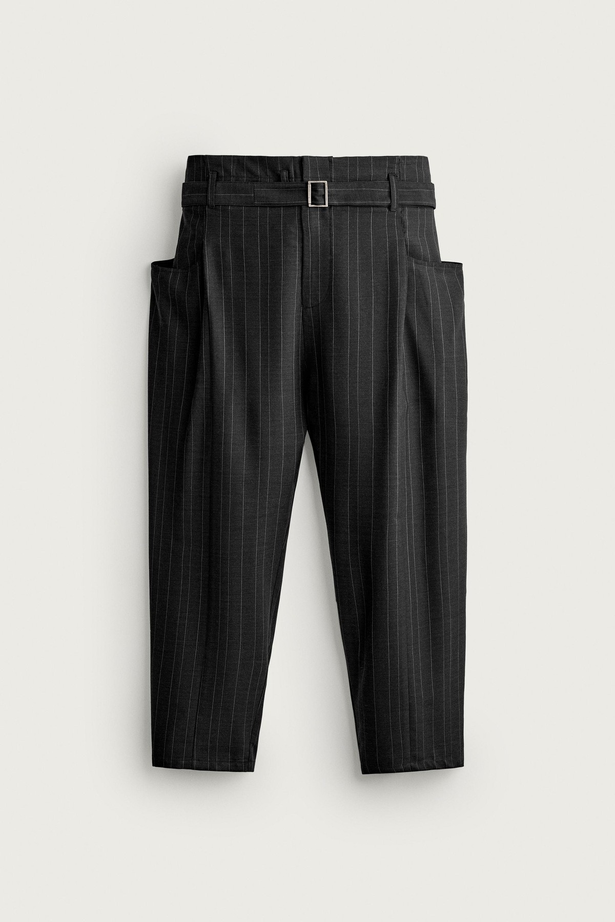 자라 핀스트라이프 릴렉스핏 정장 팬츠 5432/075/084 BLACK / WHITE