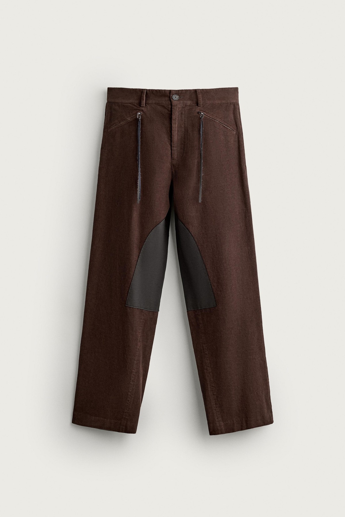 자라 배색 코듀로이 릴렉스핏 팬츠 5854/087/700 BROWN