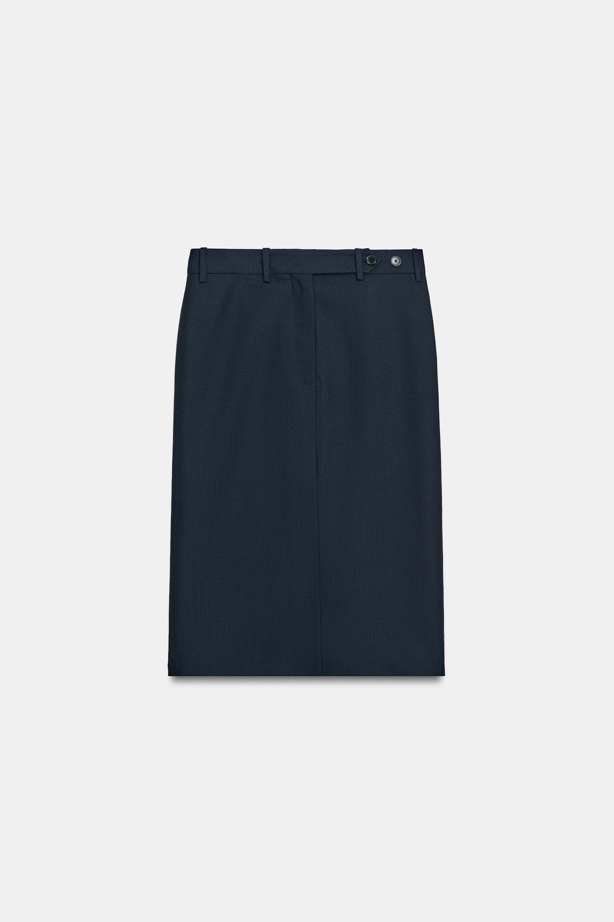 자라 스트라이프 울 혼방 미디 스커트 6699/421/401 NAVY BLUE