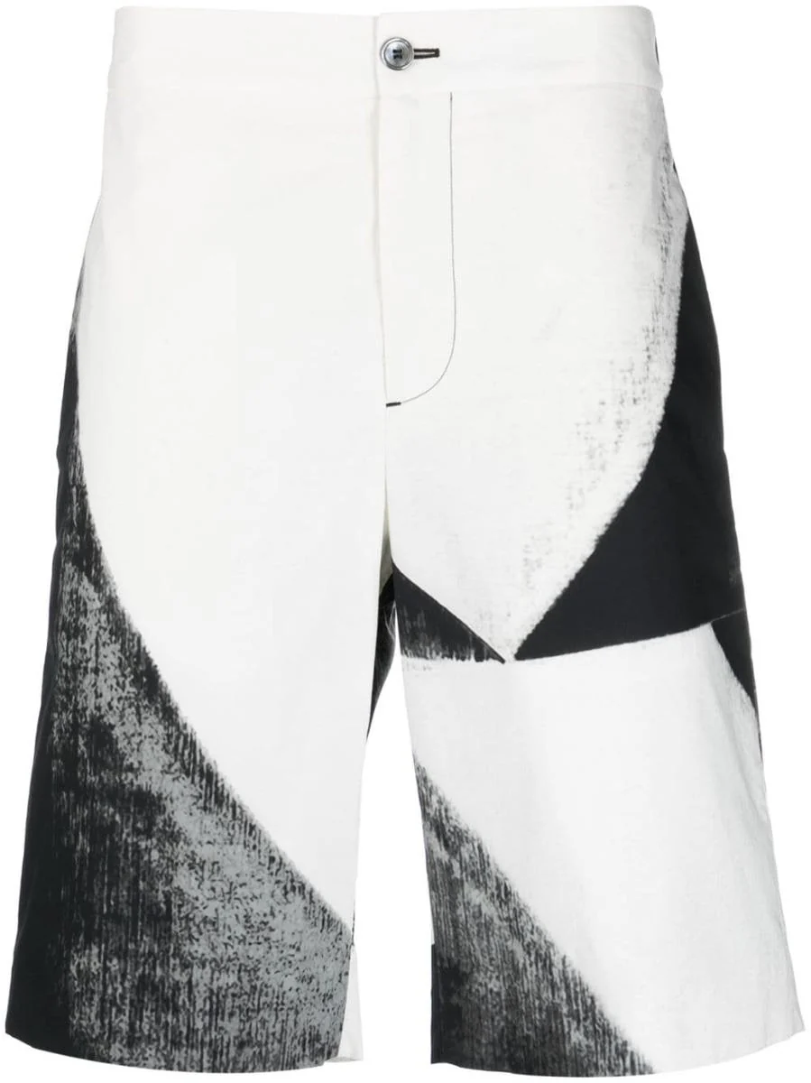 알렉산더 맥퀸 Drawstring Shorts 코튼 버뮤다 남성 블랙 23SS 735194QUO841080