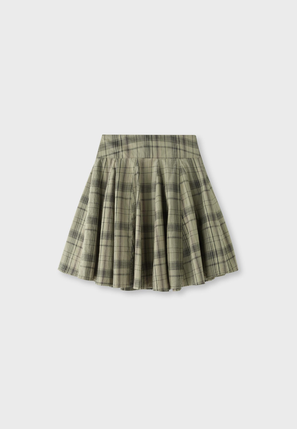 스트라디바리우스 체크 A라인 고데 미니 스커트 7422/261/550 KHAKI