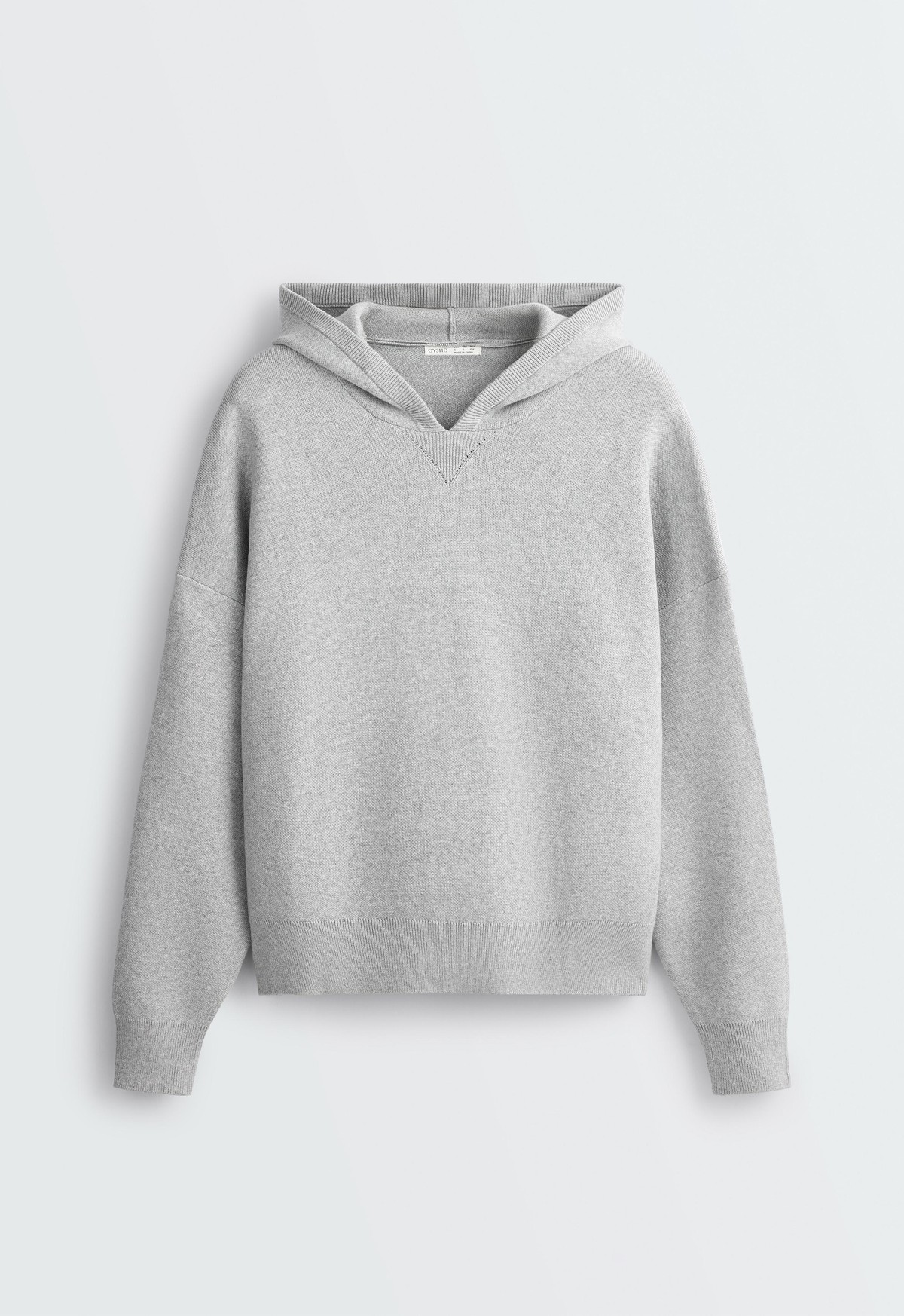 오이쇼 코튼 혼방 니트 후드 스웨터 5536/980/811 PALE GREY