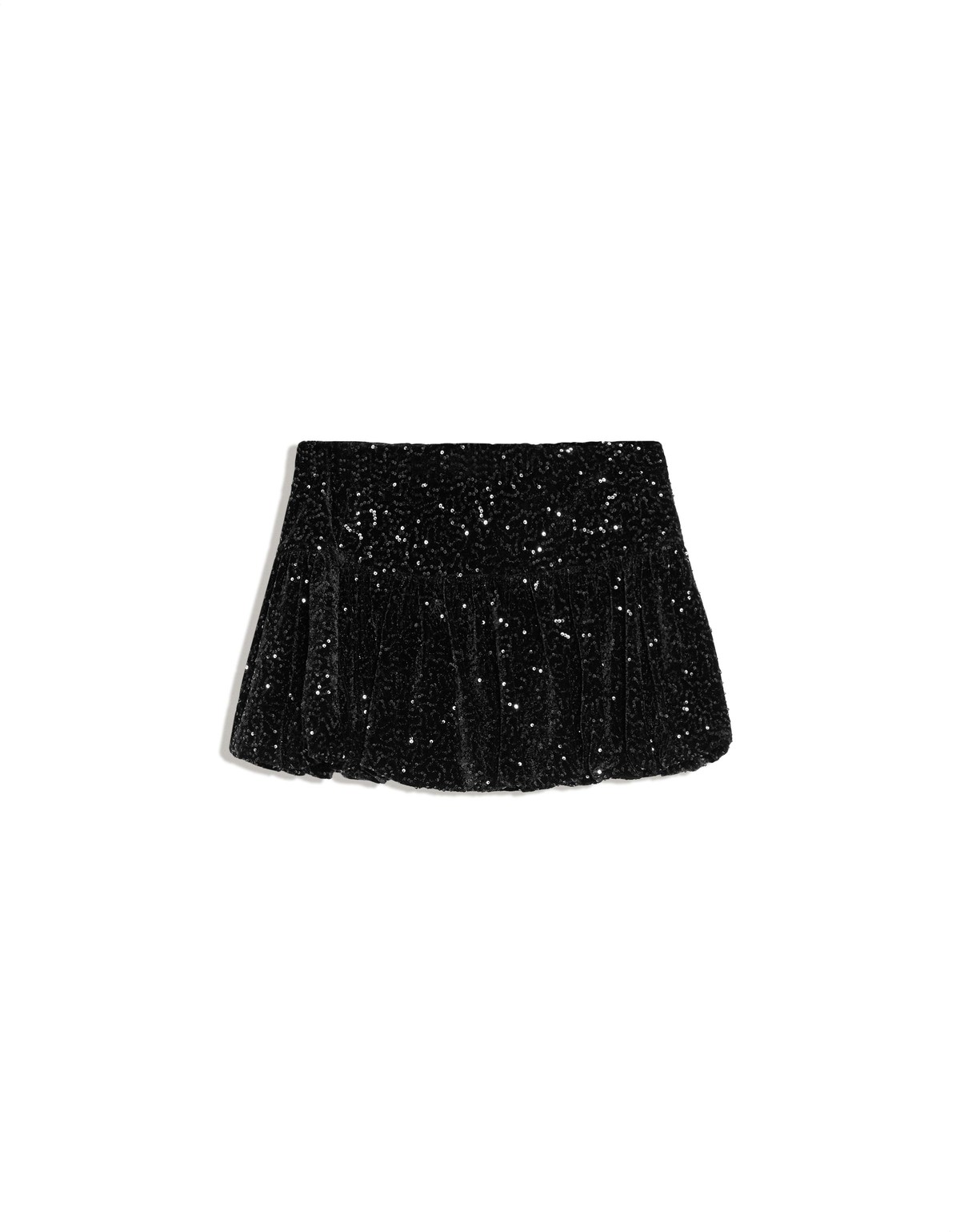버쉬카 스팽글 벨벳 벌룬 미니 스커트 3871/128 BLACK
