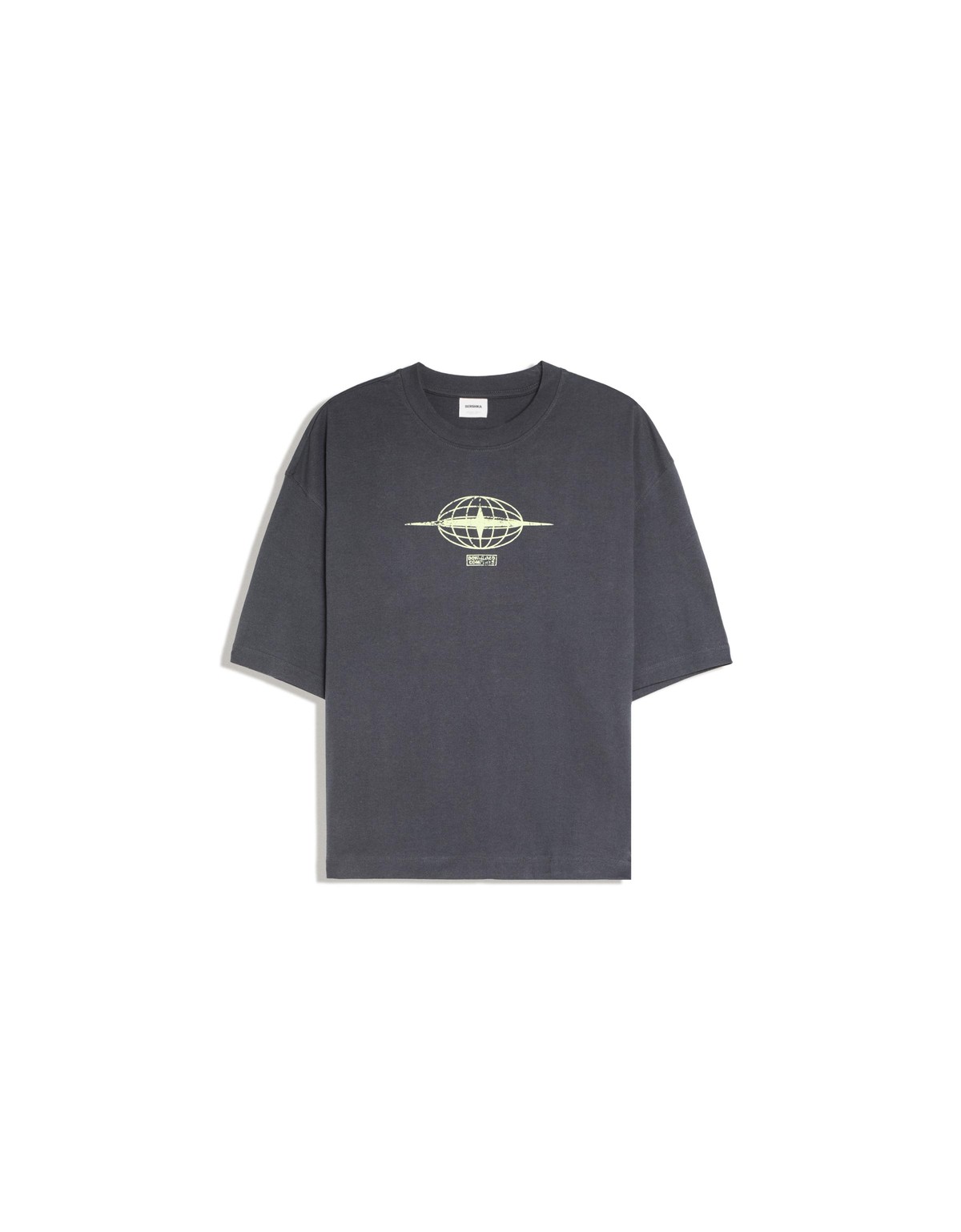 버쉬카 프린트 크루넥 박시 반팔 티셔츠 4175/260 DARK GREY