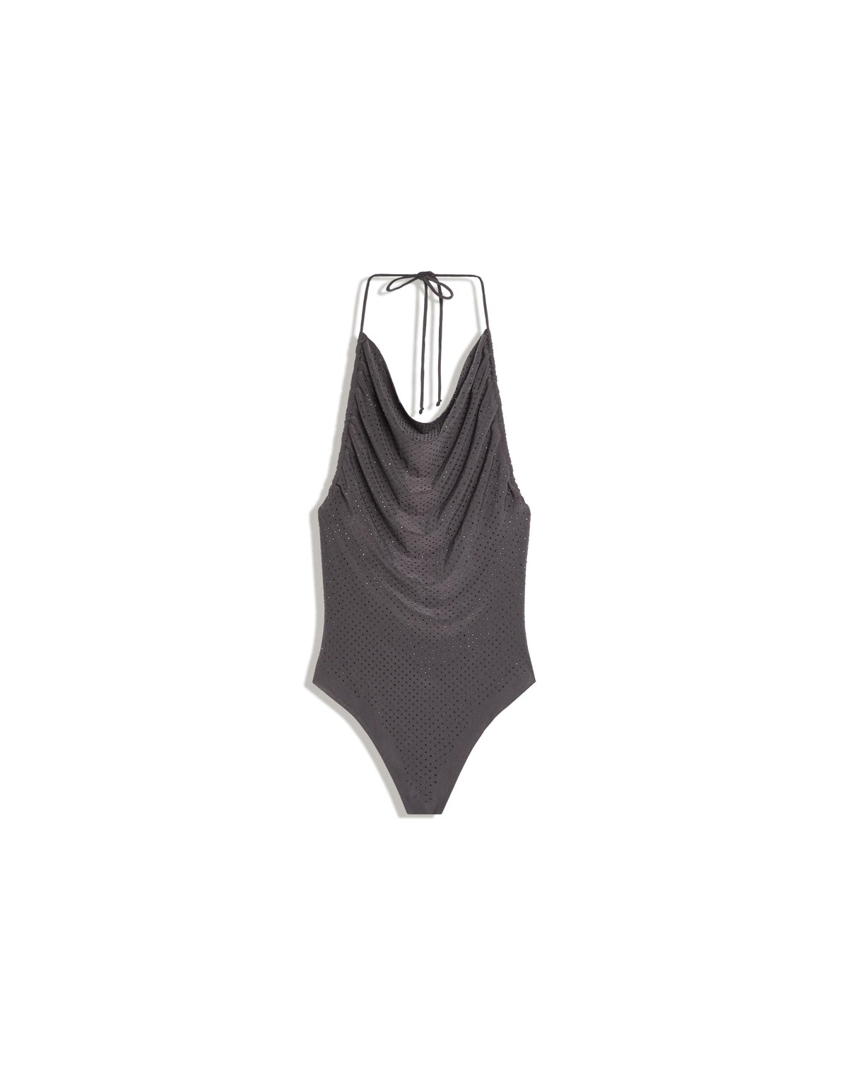 버쉬카 주름 홀터넥 글리터 바디수트 4267/714 DARK GREY