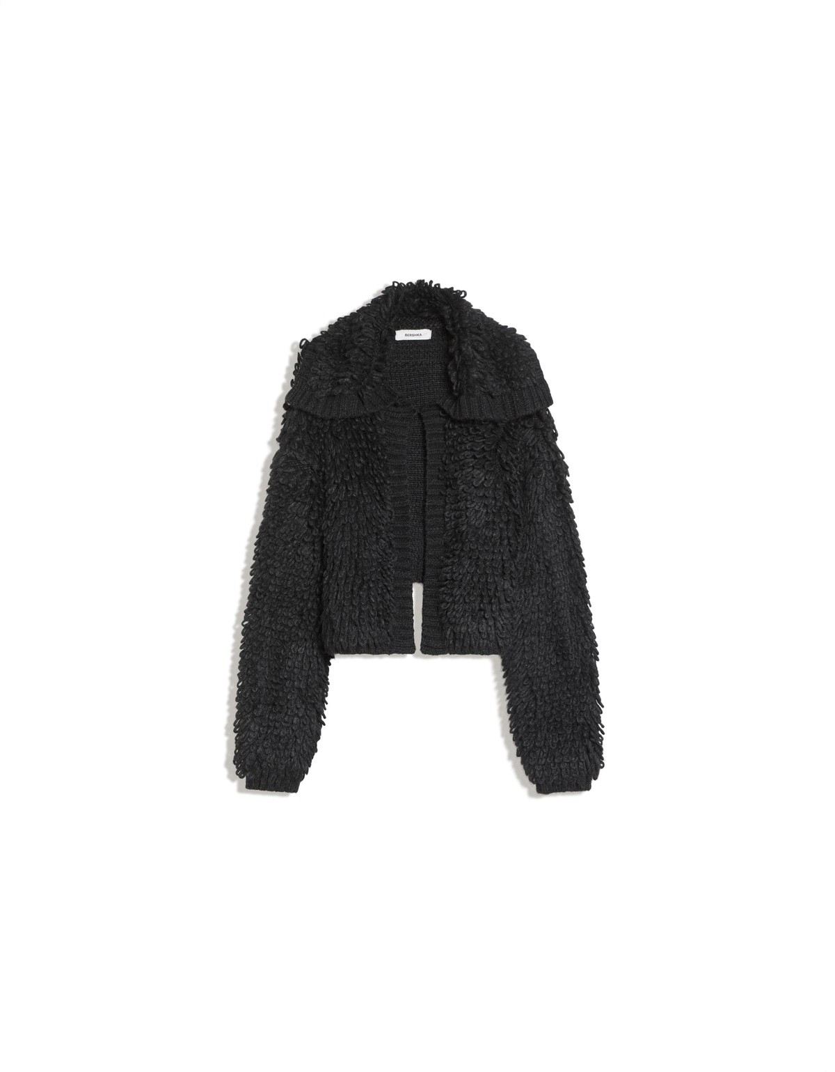 버쉬카 부클레 라펠 크롭 자켓 4084/376 BLACK
