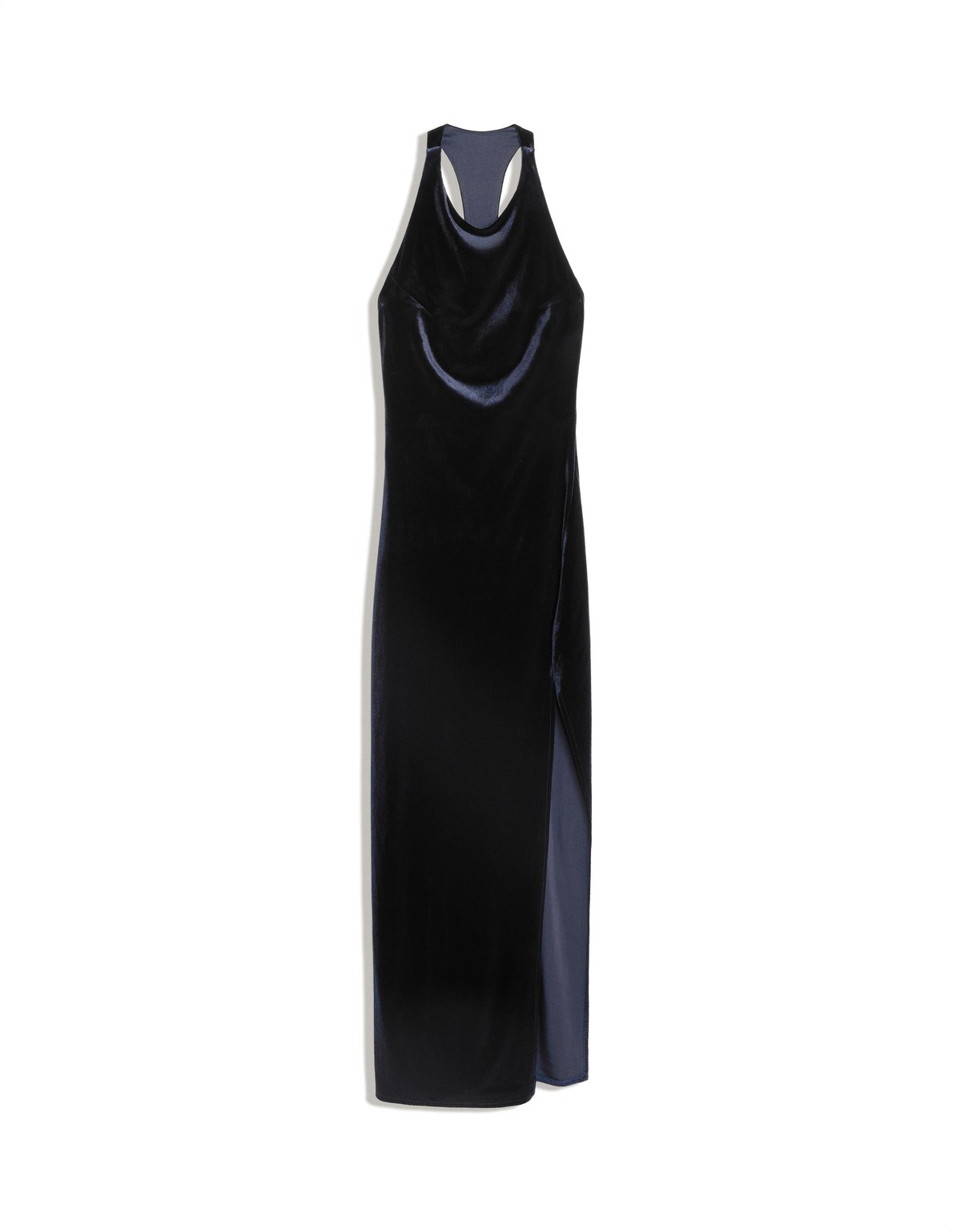 버쉬카 벨벳 홀터넥 롱 원피스 4200/710 NAVY