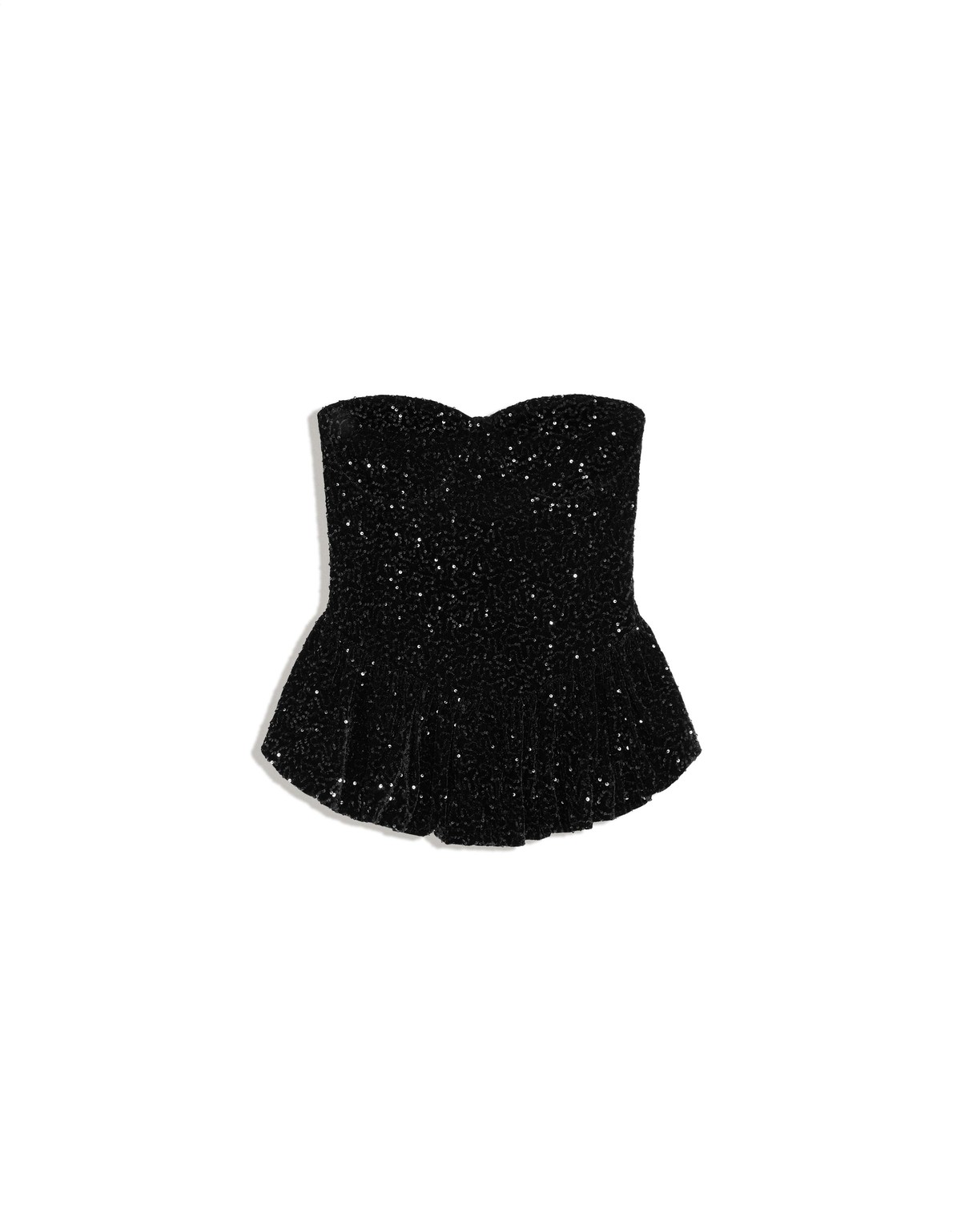 버쉬카 스팽글 페플럼 코르셋 튜브탑 3742/128 BLACK