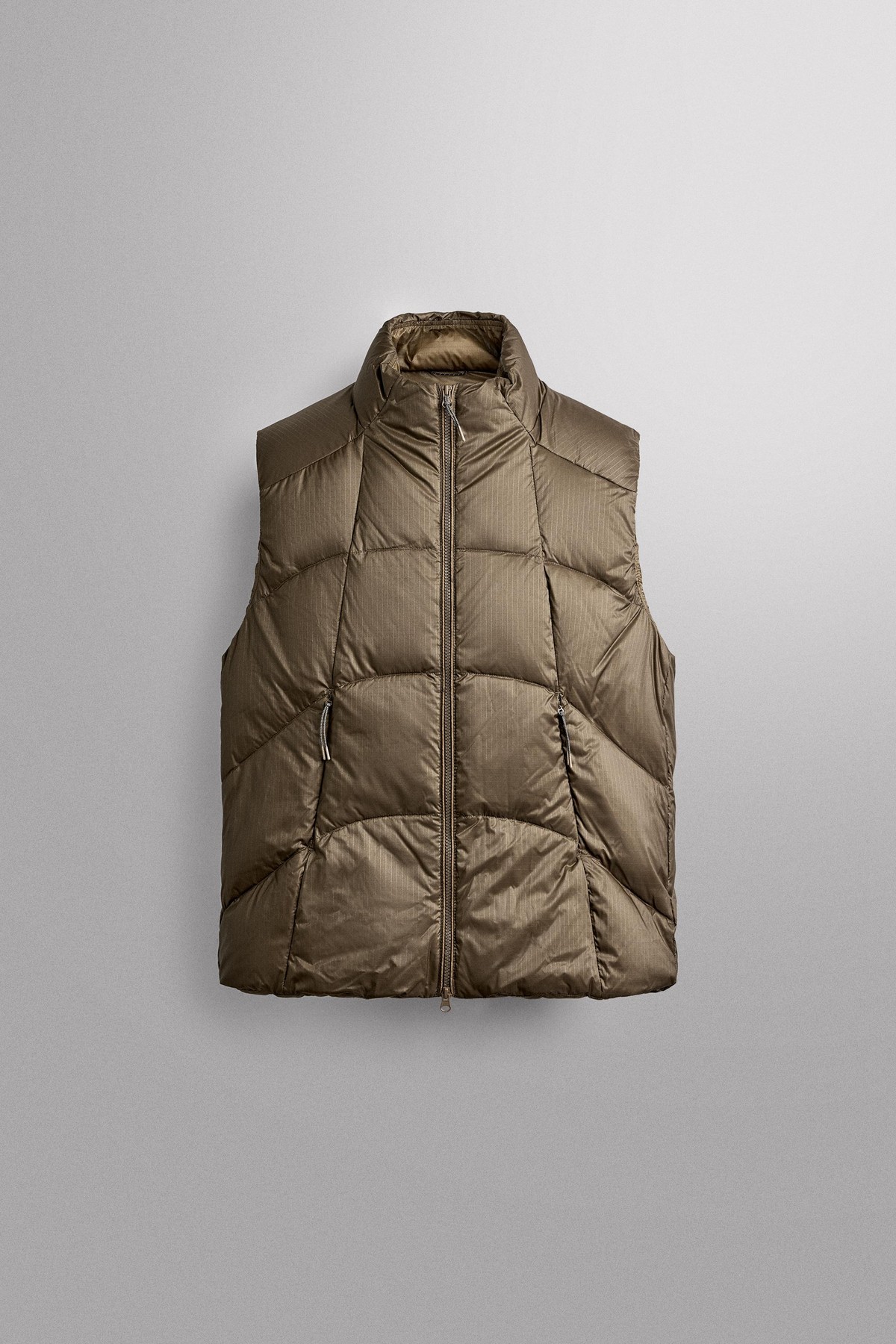 자라 테크니컬 다운 패딩 베스트 3286/320/017 BROWN/WHITE
