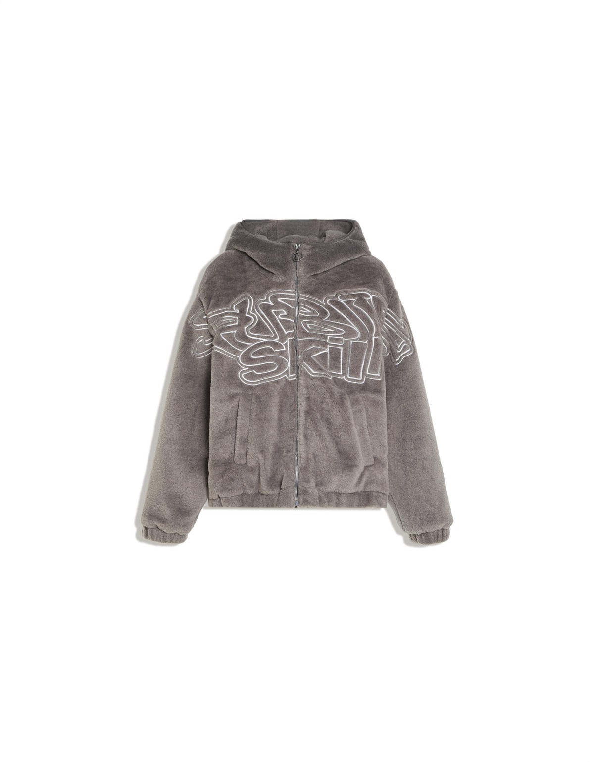 버쉬카 오버사이즈 후드 시어링 자켓 3593/752 GREY