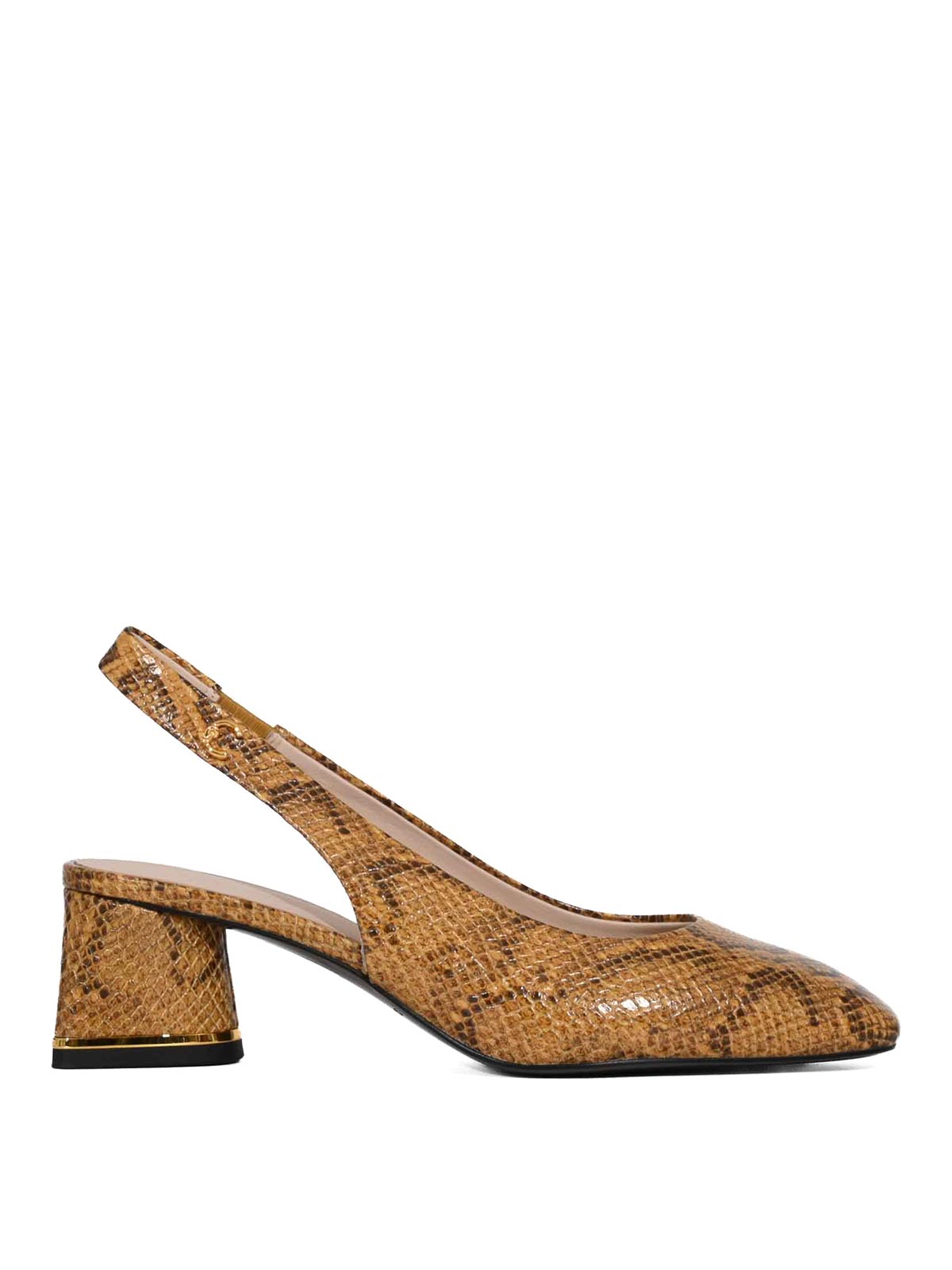 코치넬레 Slingback C-Everyday Water Snake 플랫 샌들 여성 브라운 26FW E4V10210201J06