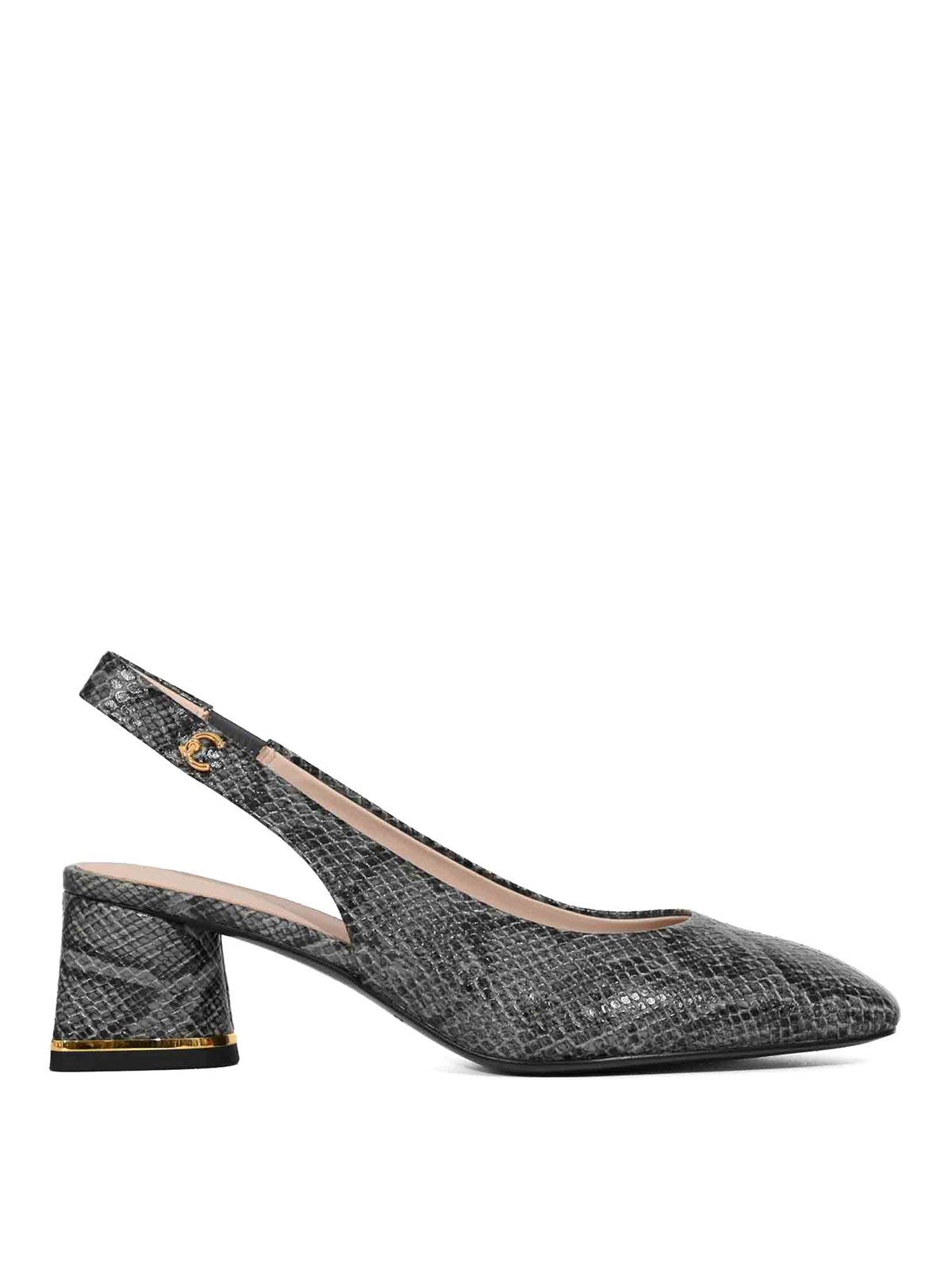코치넬레 Slingback C-Everyday Water Snake 힐 샌들 여성 실버 26FW E4V10210201Y18