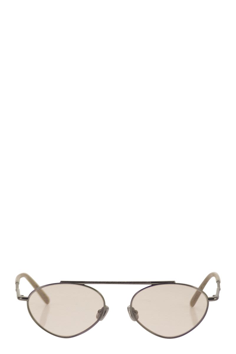 브루넬로 쿠치넬리 Titanium aviator 선글라스 여성 화이트 26FW 0BC1016T500553