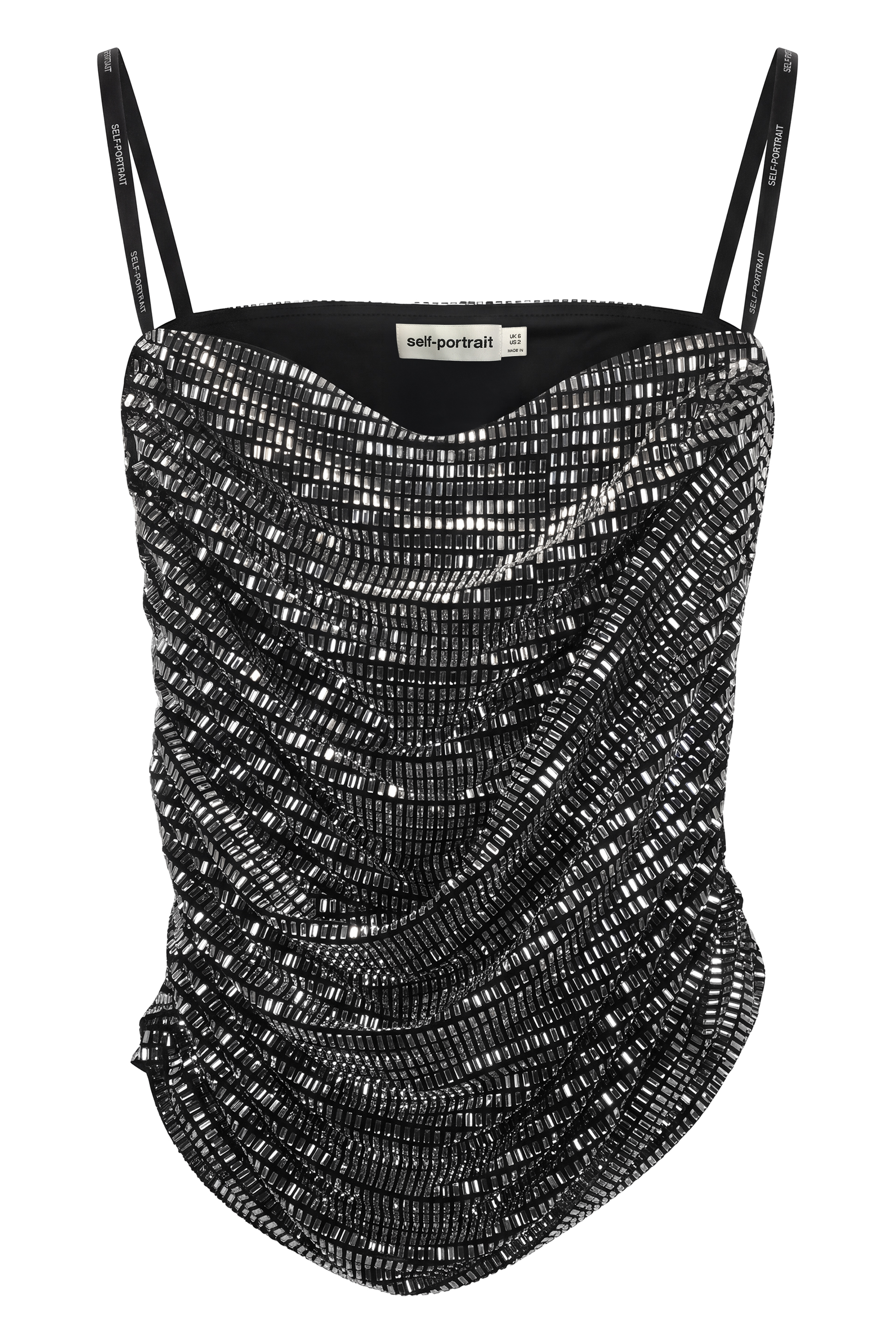 셀프 포트레이트 Top rhinestones thin straps 탱크톱 여성 멀티 26FW SC26009SKSLSILVER