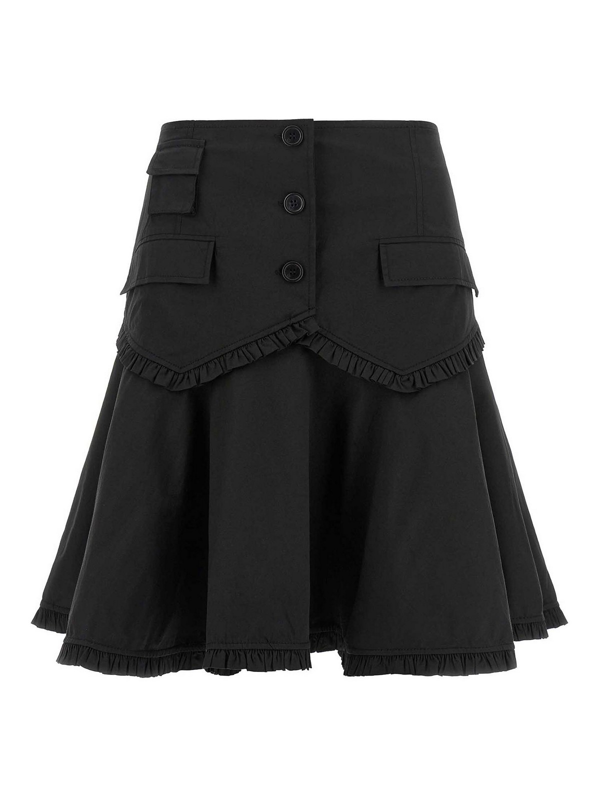 가니 Stretch 코튼 미니 스커트 여성 블랙 26FW A1090389099