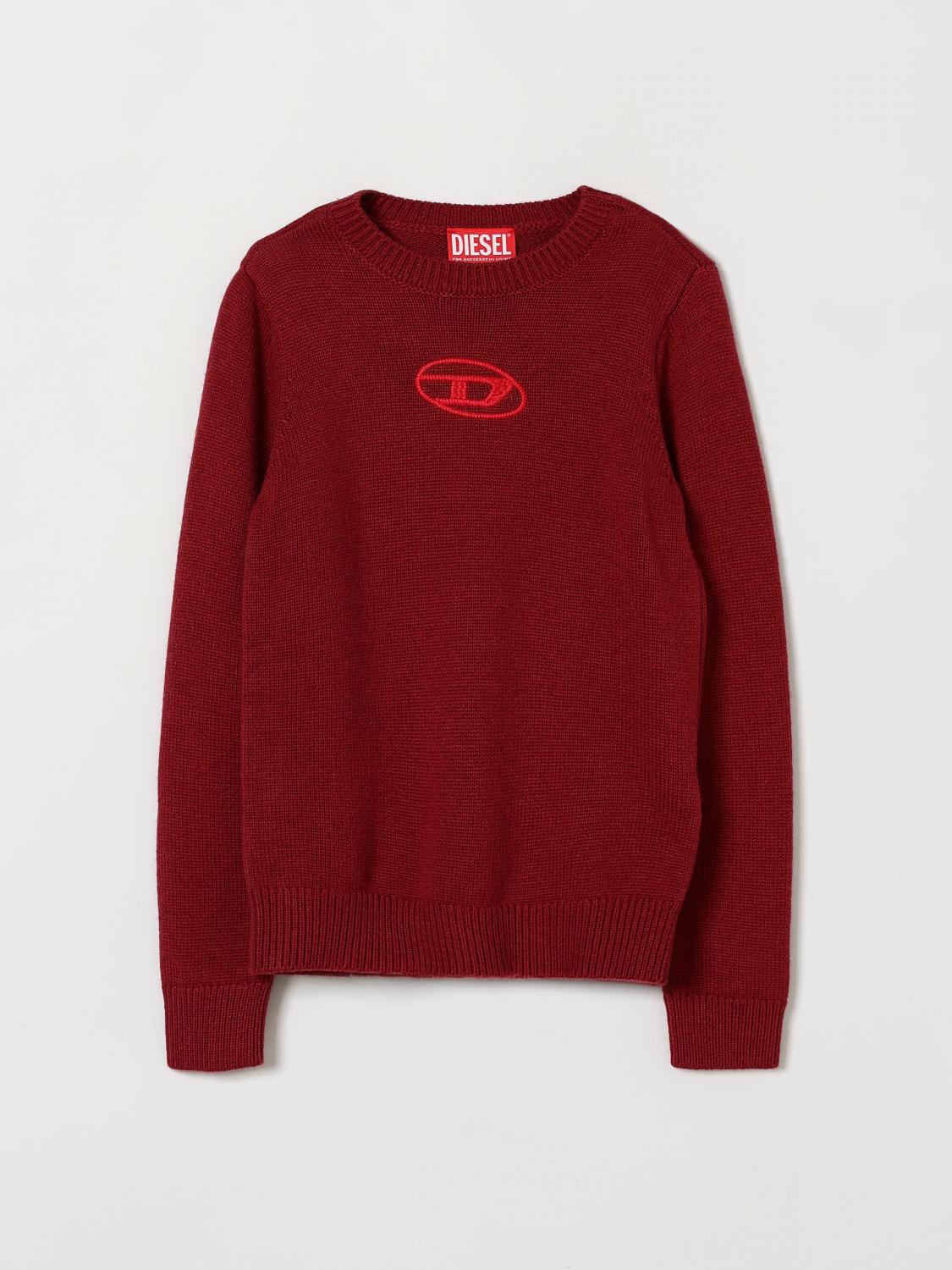 디젤 Maglia da lana con logo Oval D a contrasto e scollo girocollo 니트 남아 레드 26FW J03028KYAYXK440