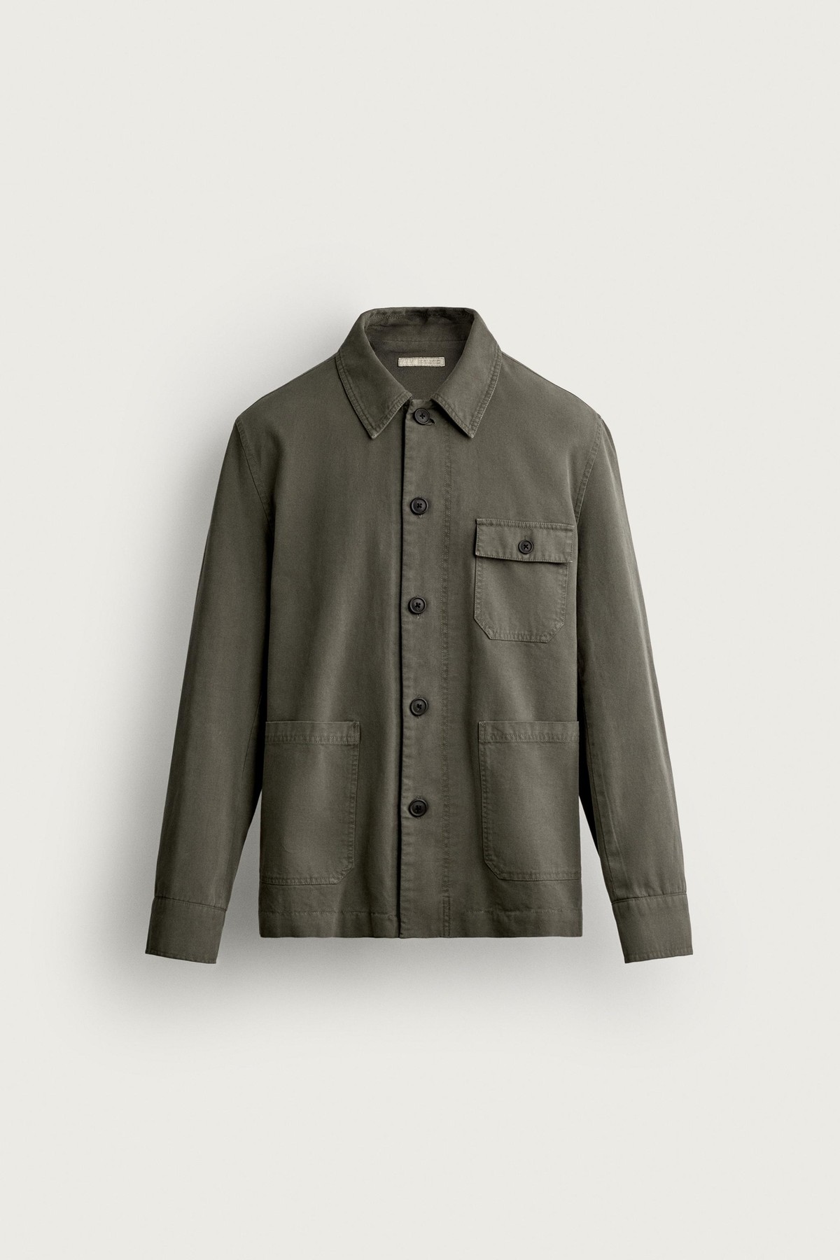 자라 레귤러핏 포켓 코튼 오버셔츠 4258/320/514 GREENISH