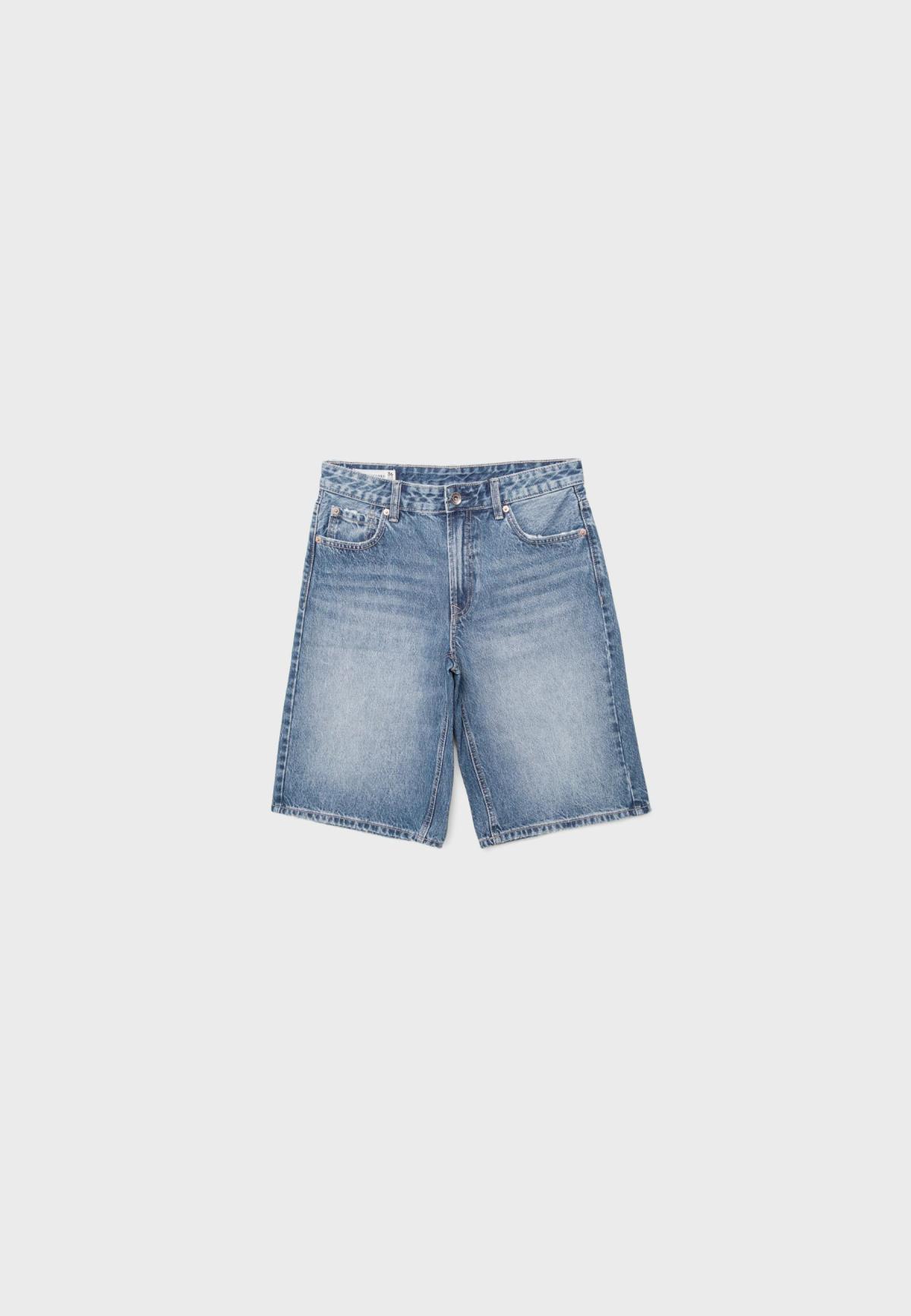 스트라디바리우스 배기 데님 버뮤다 반바지 1361/244/701 LIGHT BLUE