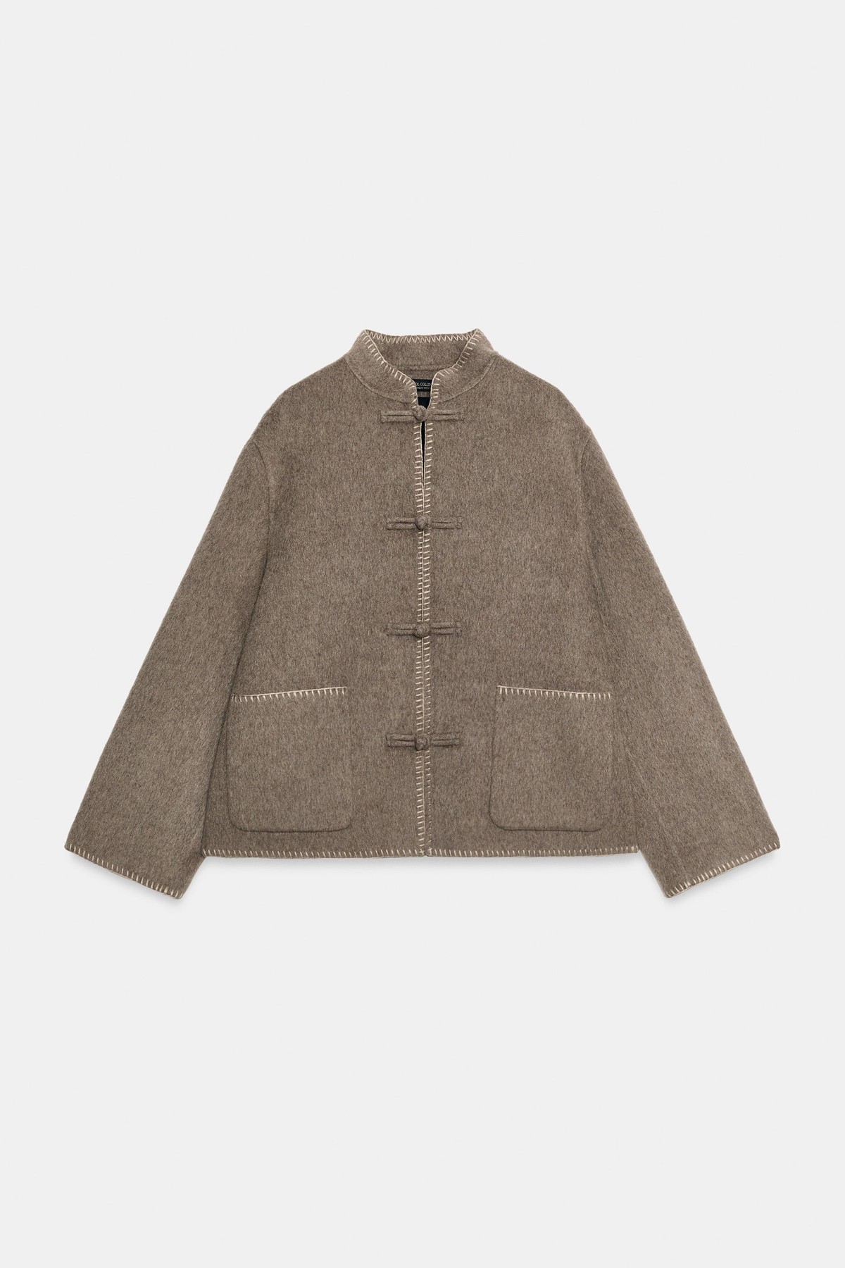 자라 울 블렌드 하이넥 포켓 자켓 7522/273/737 BROWN / TAUPE